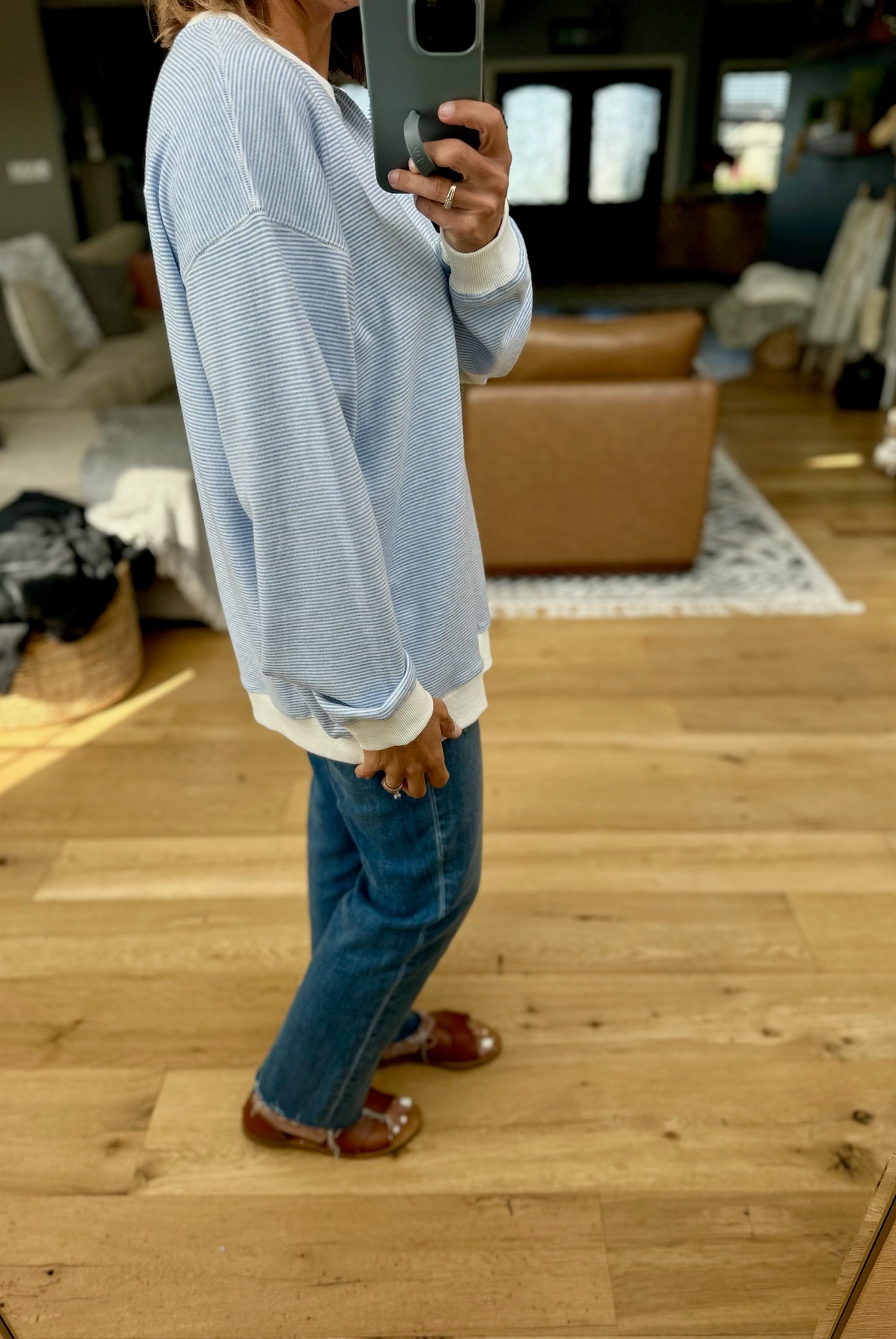 Not A Word Striped Oversized Top-Wishlist-Anna Kaytes Boutique, Women's Fashion Boutique in Grinnell, Iowa