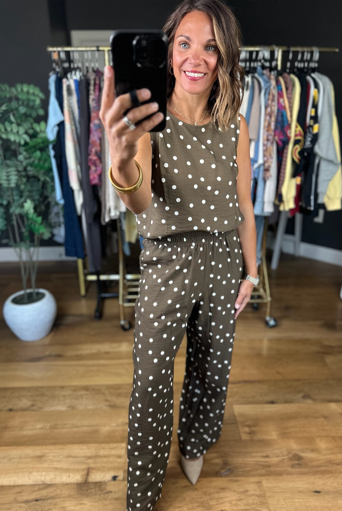 Has To Be You Polka Dot 2-Piece Set-Sleeveless-She & Sky-Anna Kaytes Boutique, Women's Fashion Boutique in Grinnell, Iowa