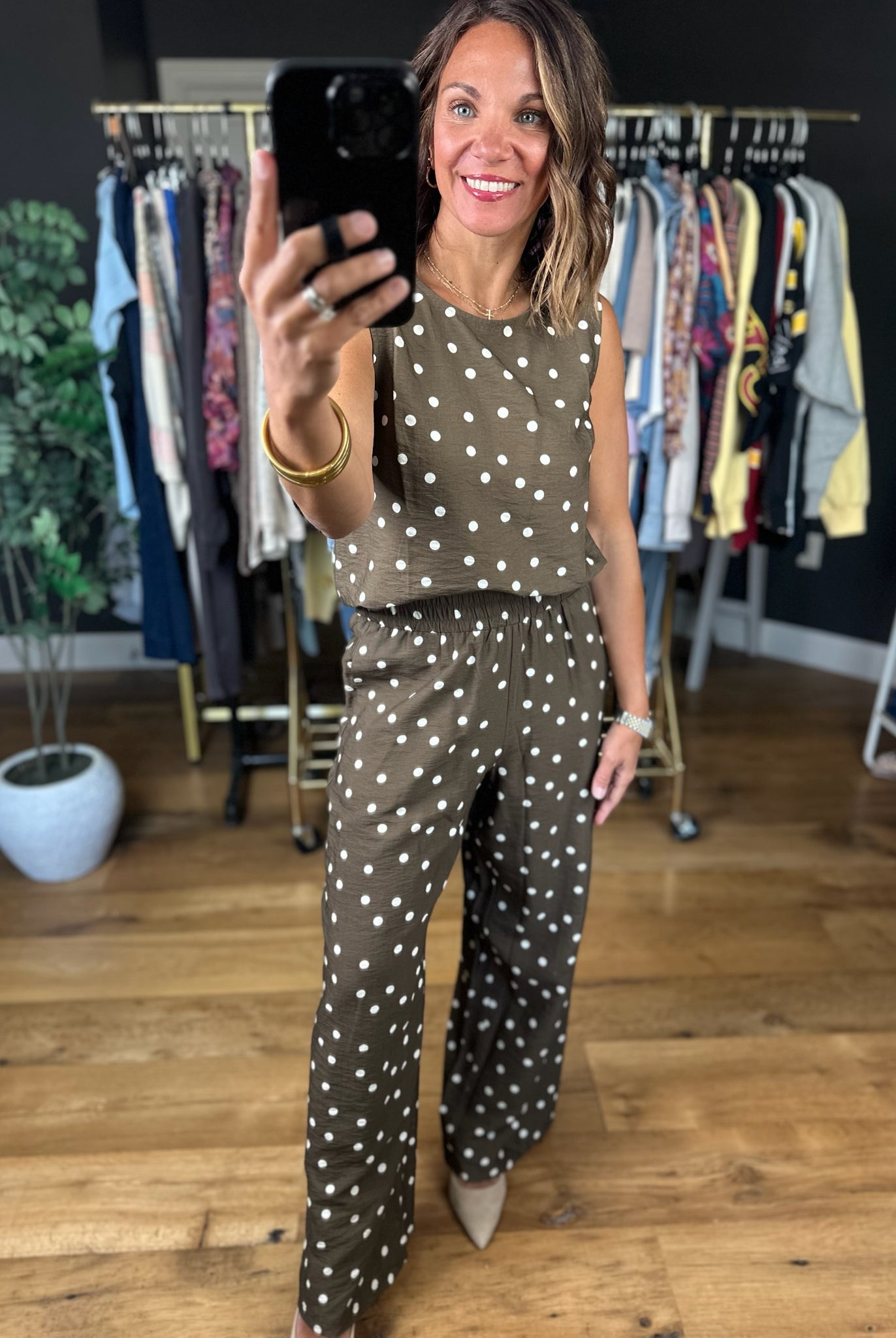 Has To Be You Polka Dot 2-Piece Set-Sleeveless-She & Sky-Anna Kaytes Boutique, Women's Fashion Boutique in Grinnell, Iowa