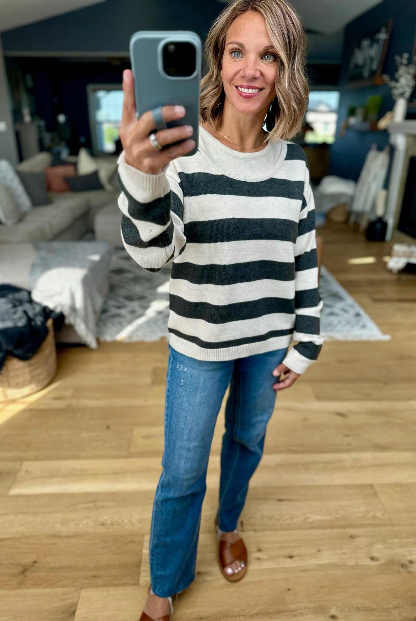 **Can't Stop Me Now Striped Knit Top-Wishlist-Anna Kaytes Boutique, Women's Fashion Boutique in Grinnell, Iowa