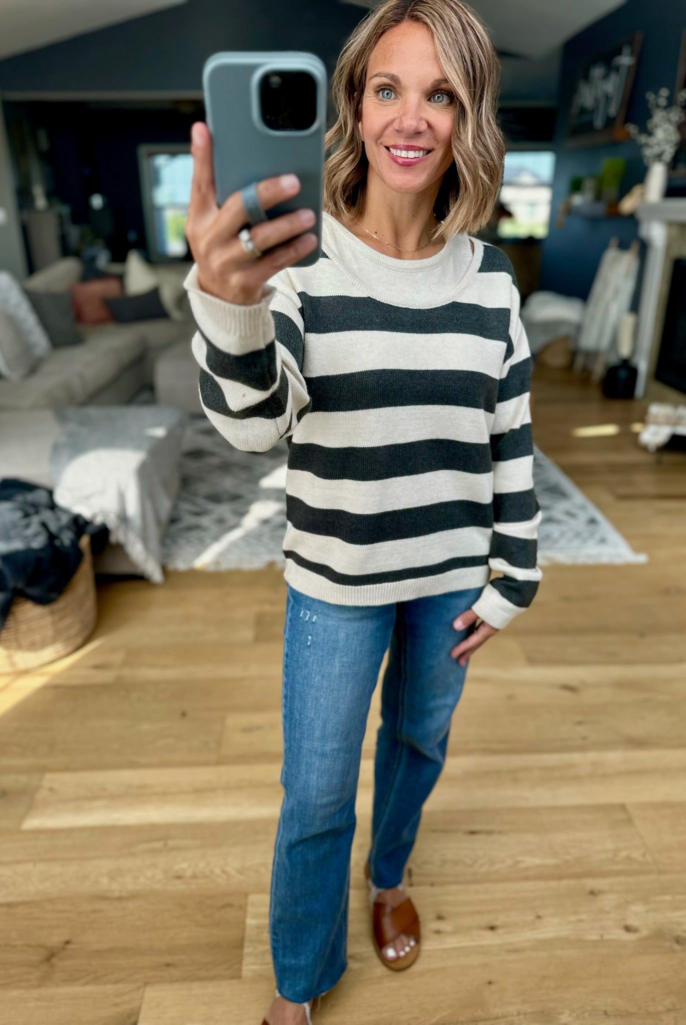 **Can't Stop Me Now Striped Knit Top-Wishlist-Anna Kaytes Boutique, Women's Fashion Boutique in Grinnell, Iowa