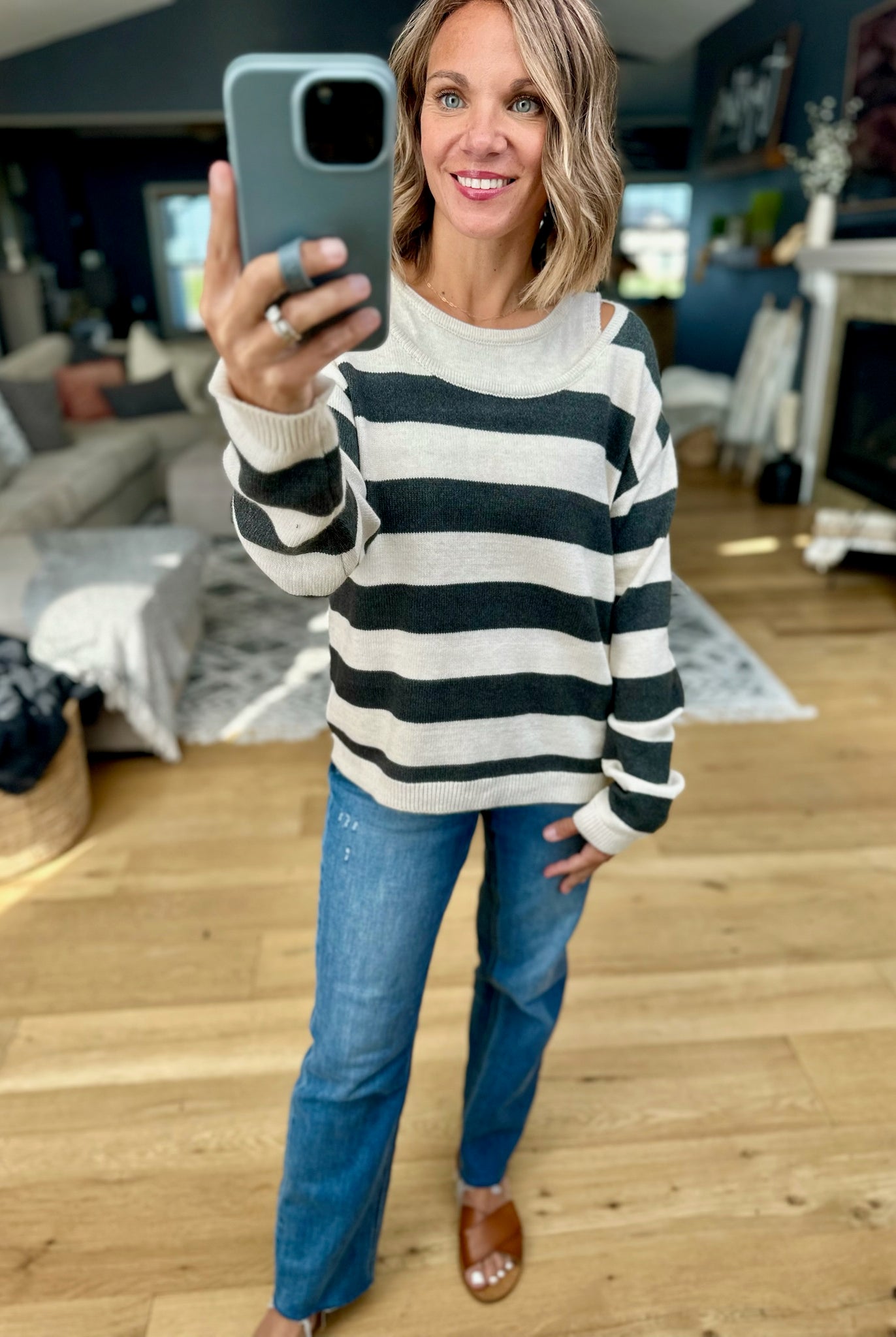 **Can't Stop Me Now Striped Knit Top-Wishlist-Anna Kaytes Boutique, Women's Fashion Boutique in Grinnell, Iowa
