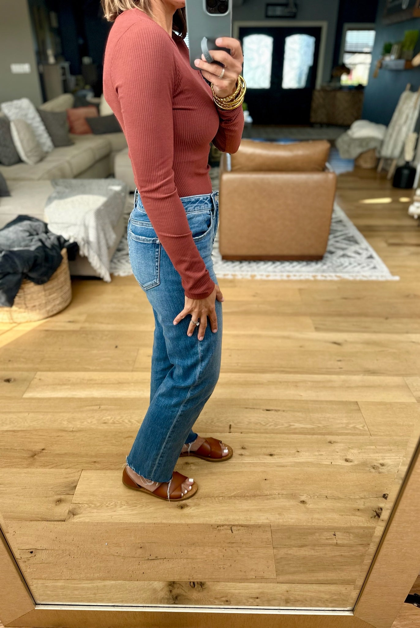 Right This Way Ribbed Bodysuit-Wasabi & Mint-Anna Kaytes Boutique, Women's Fashion Boutique in Grinnell, Iowa