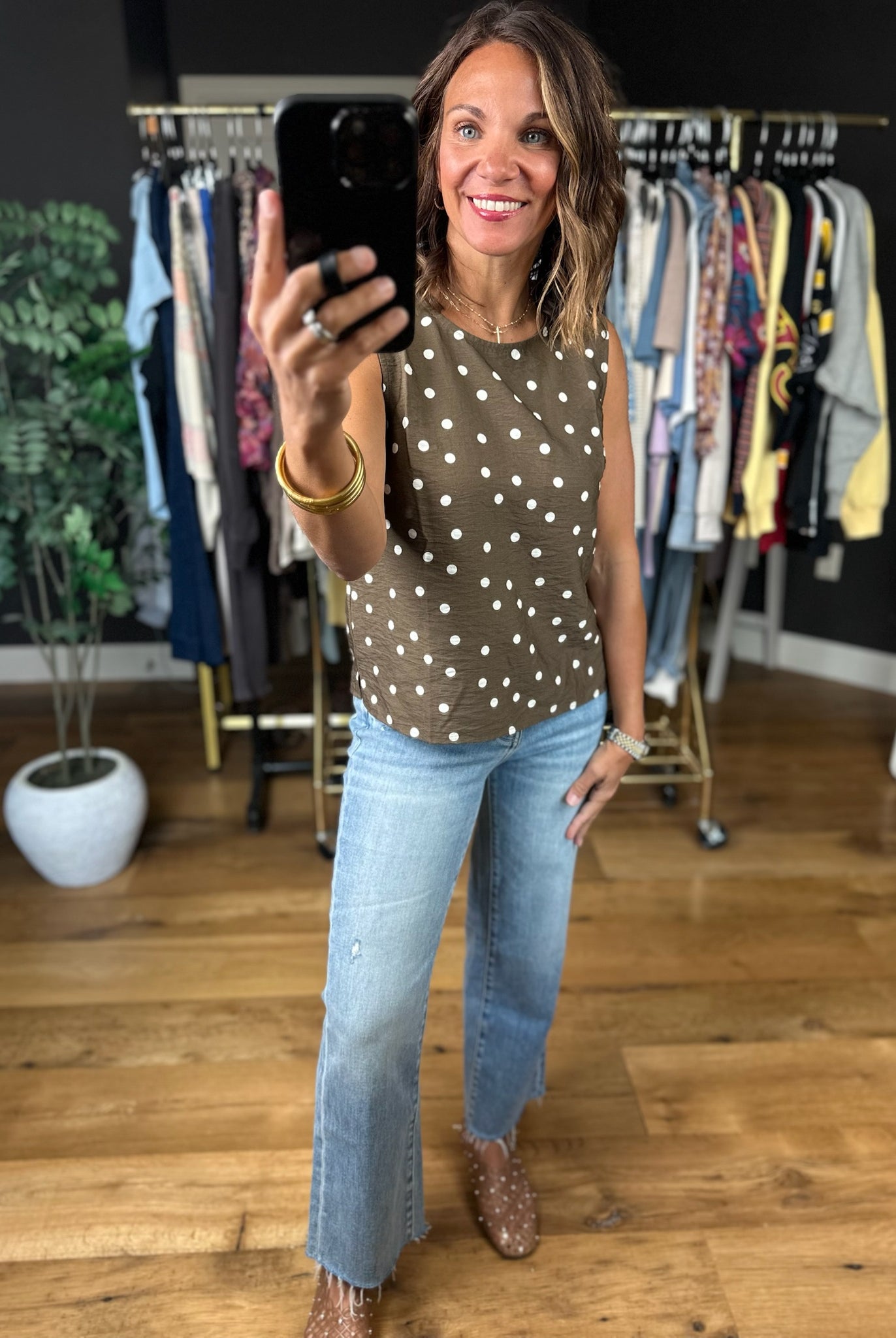 Has To Be You Polka Dot 2-Piece Set-Sleeveless-She & Sky-Anna Kaytes Boutique, Women's Fashion Boutique in Grinnell, Iowa