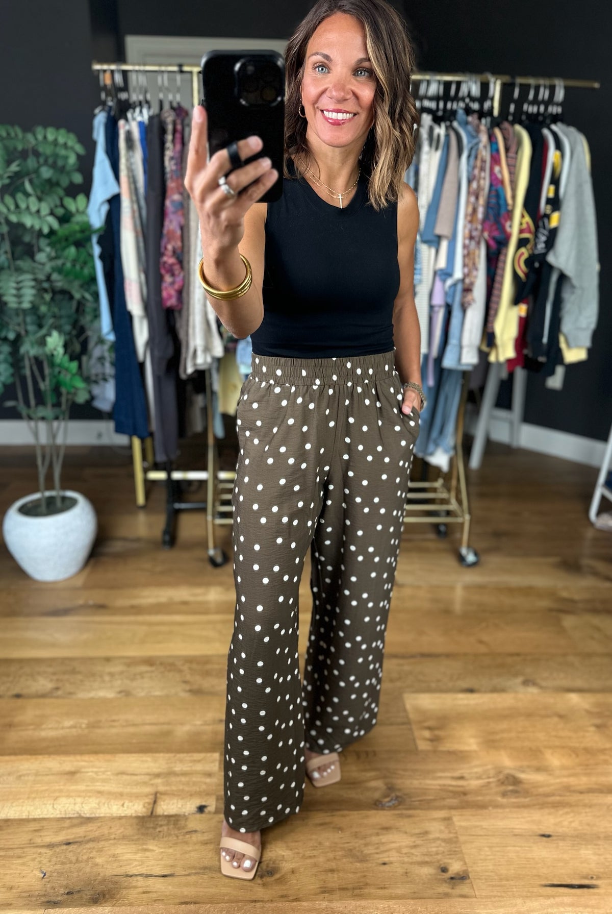 Has To Be You Polka Dot 2-Piece Set-Sleeveless-She & Sky-Anna Kaytes Boutique, Women's Fashion Boutique in Grinnell, Iowa