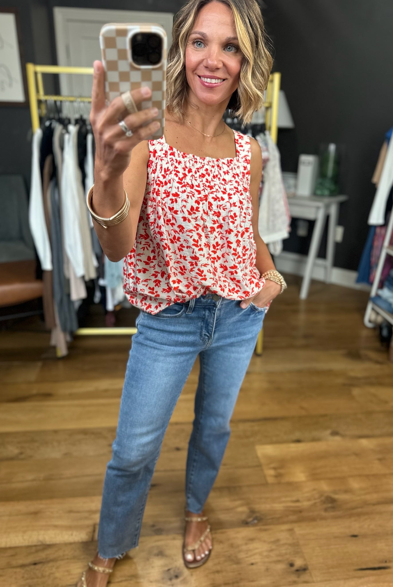 Something Magical Floral Top - Red-Staccato-Anna Kaytes Boutique, Women's Fashion Boutique in Grinnell, Iowa