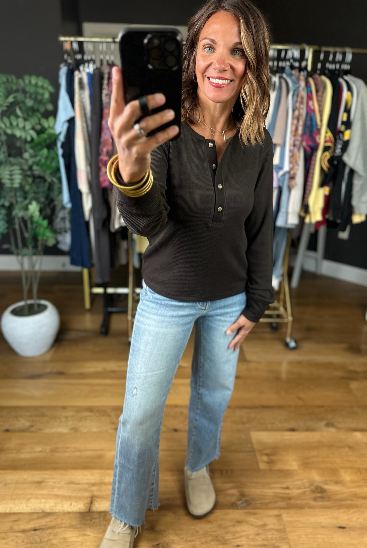 Love It Here Ribbed Henley Top-Long Sleeves-Thread & Supply-Anna Kaytes Boutique, Women's Fashion Boutique in Grinnell, Iowa