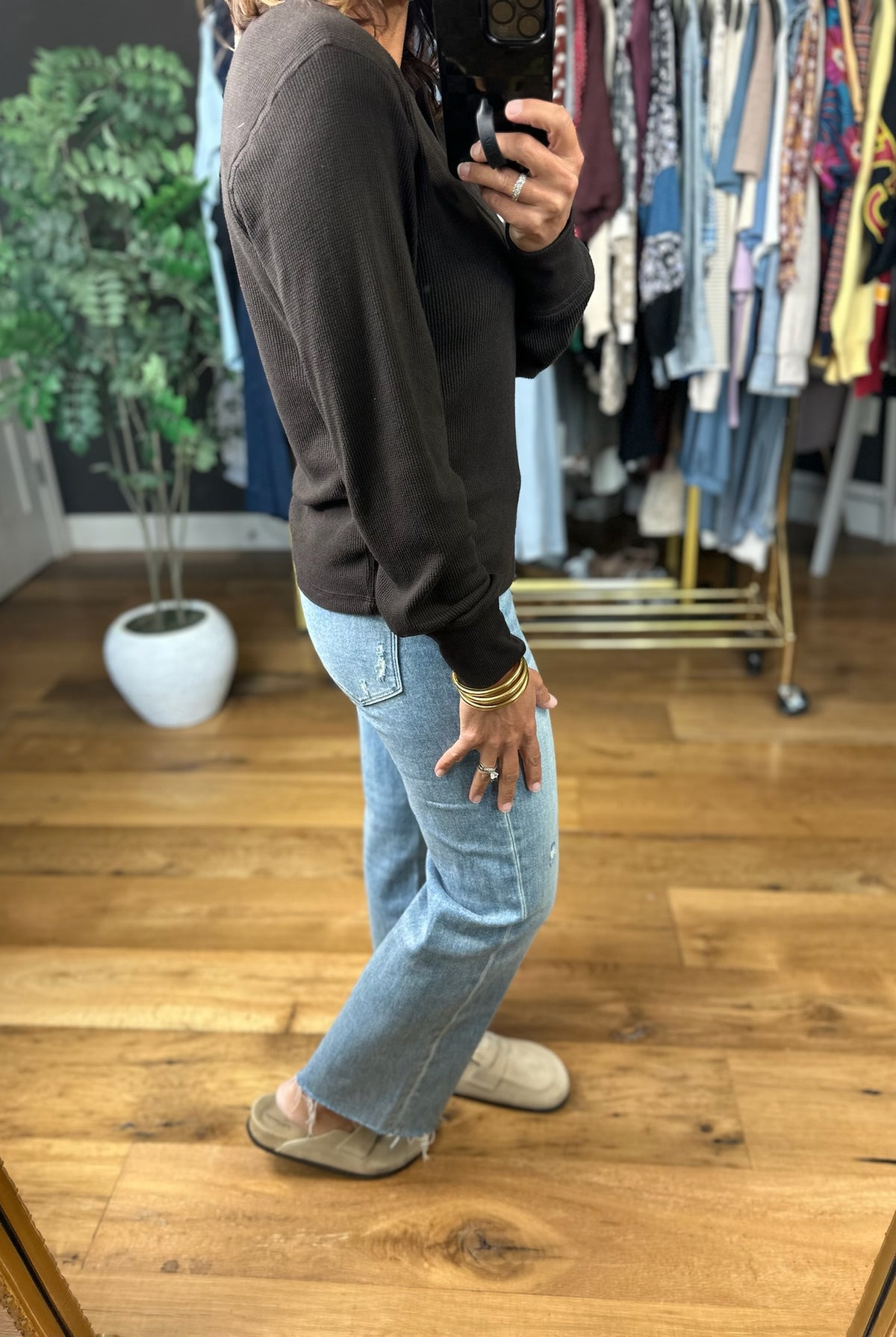 Love It Here Ribbed Henley Top-Long Sleeves-Thread & Supply-Anna Kaytes Boutique, Women's Fashion Boutique in Grinnell, Iowa