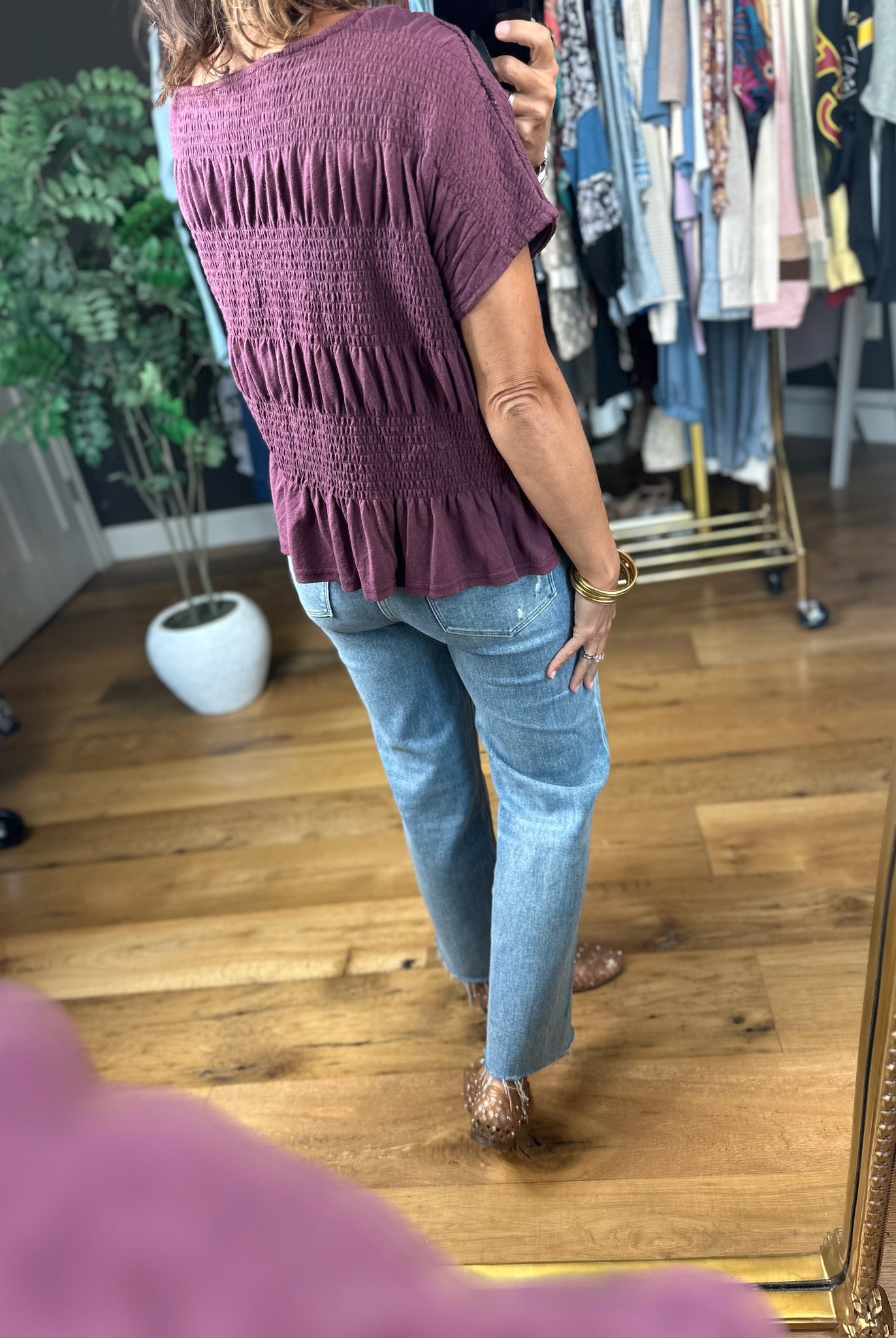 Daily Standard Smock-Detail Top-Short Sleeves-ee:some-Anna Kaytes Boutique, Women's Fashion Boutique in Grinnell, Iowa