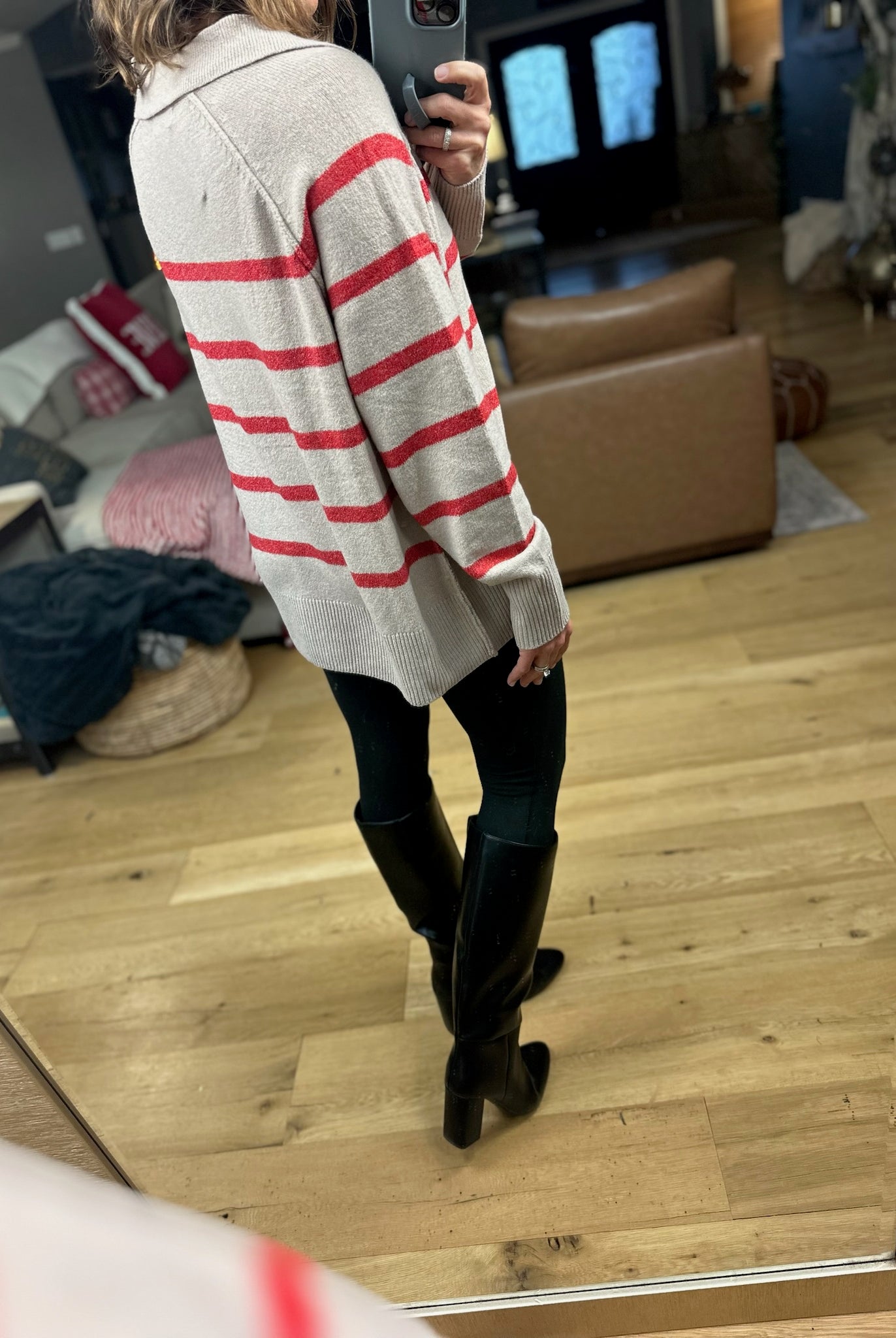 Conventional Holiday V-Neck Sweater-Sweaters-By Together-Anna Kaytes Boutique, Women's Fashion Boutique in Grinnell, Iowa