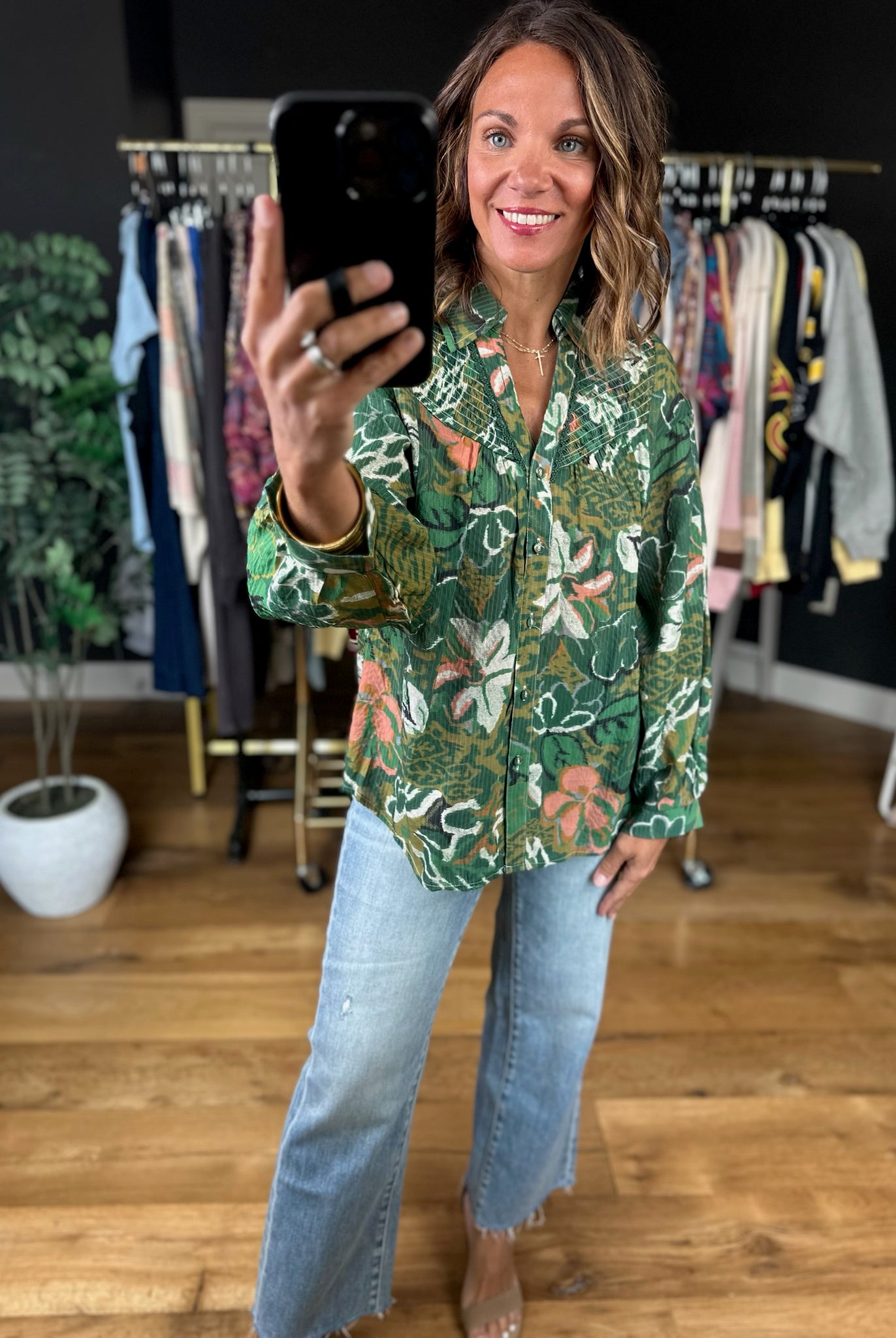 Sunday Best Floral Top-Long Sleeves-Umgee-Anna Kaytes Boutique, Women's Fashion Boutique in Grinnell, Iowa