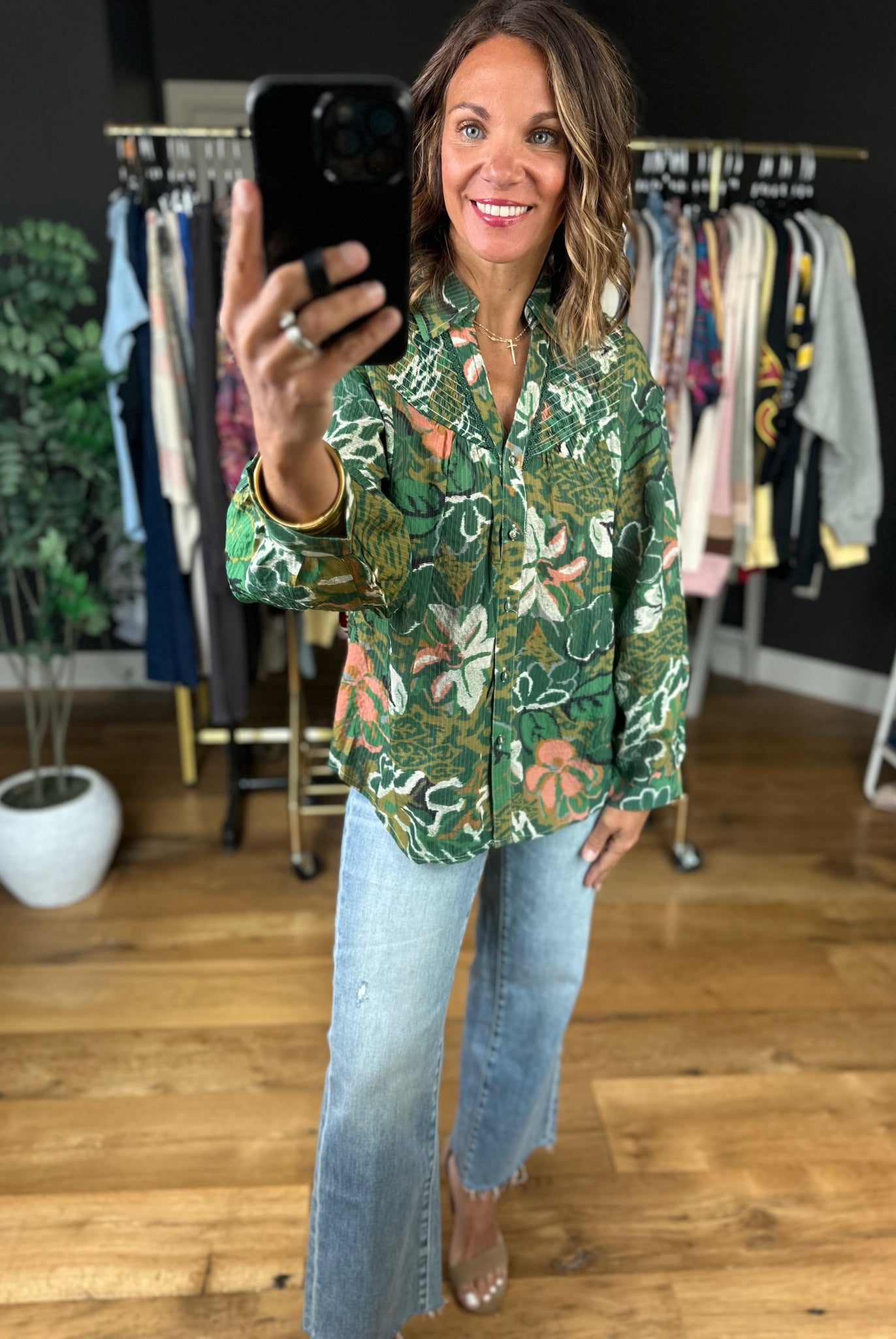 Sunday Best Floral Top-Long Sleeves-Umgee-Anna Kaytes Boutique, Women's Fashion Boutique in Grinnell, Iowa