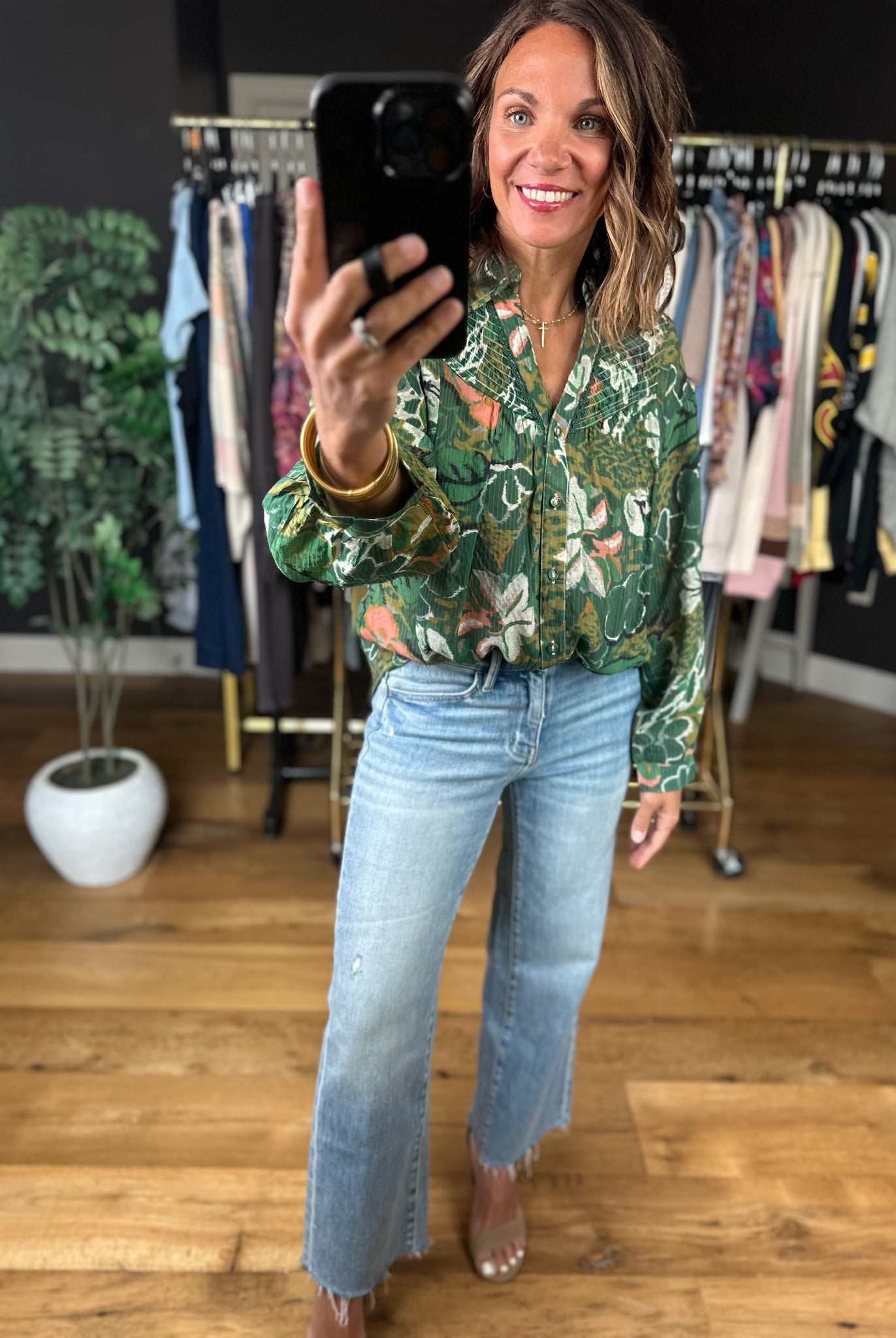 Sunday Best Floral Top-Long Sleeves-Umgee-Anna Kaytes Boutique, Women's Fashion Boutique in Grinnell, Iowa