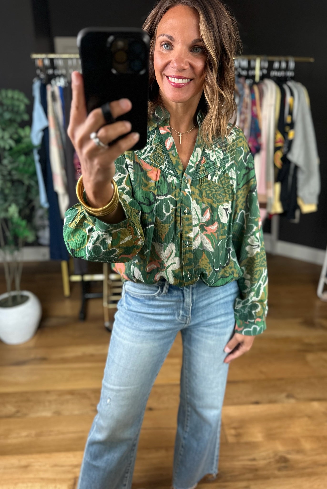 Sunday Best Floral Top-Long Sleeves-Umgee-Anna Kaytes Boutique, Women's Fashion Boutique in Grinnell, Iowa