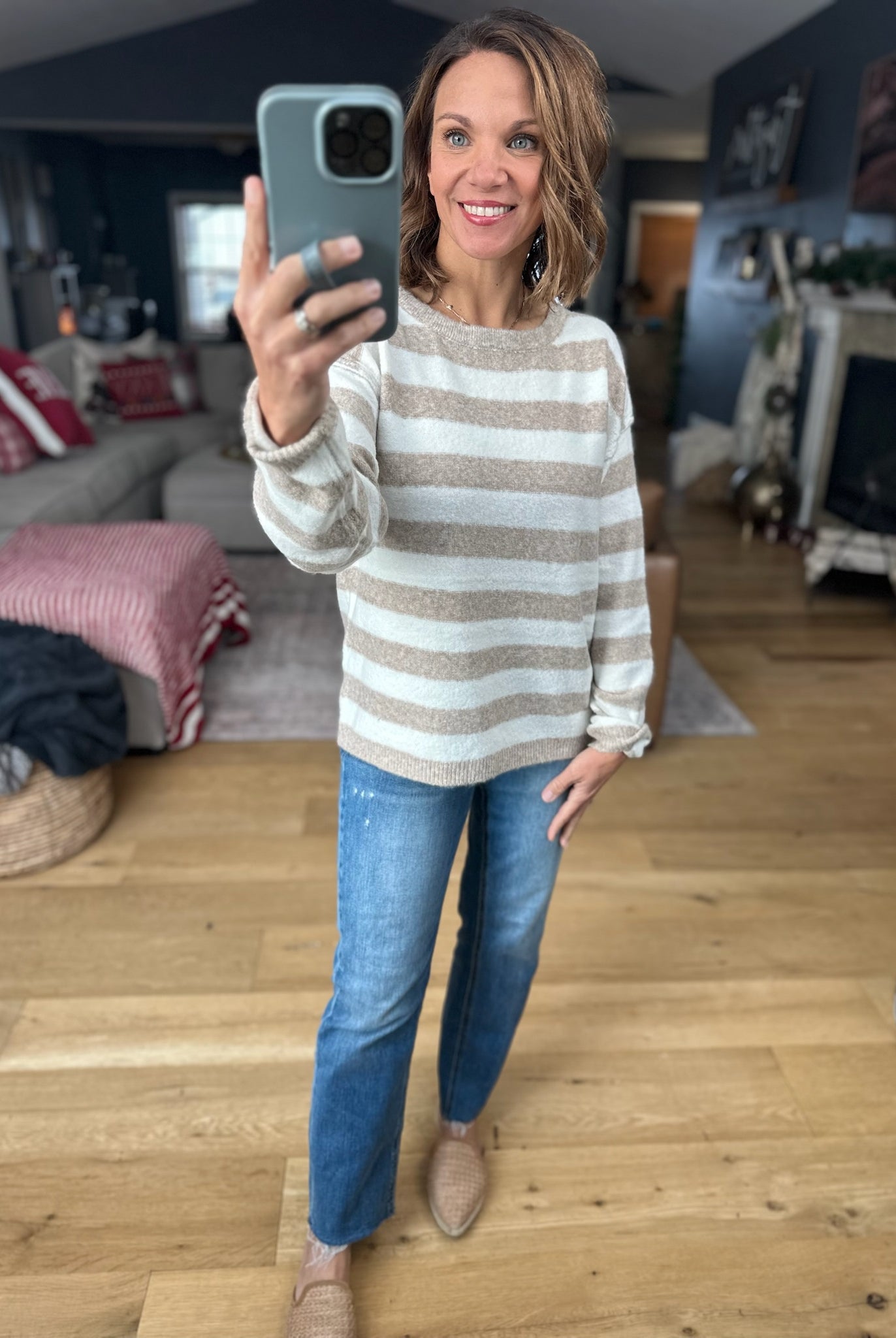 Moving Forward Striped Knit Top-Sweaters-Staccato-Anna Kaytes Boutique, Women's Fashion Boutique in Grinnell, Iowa