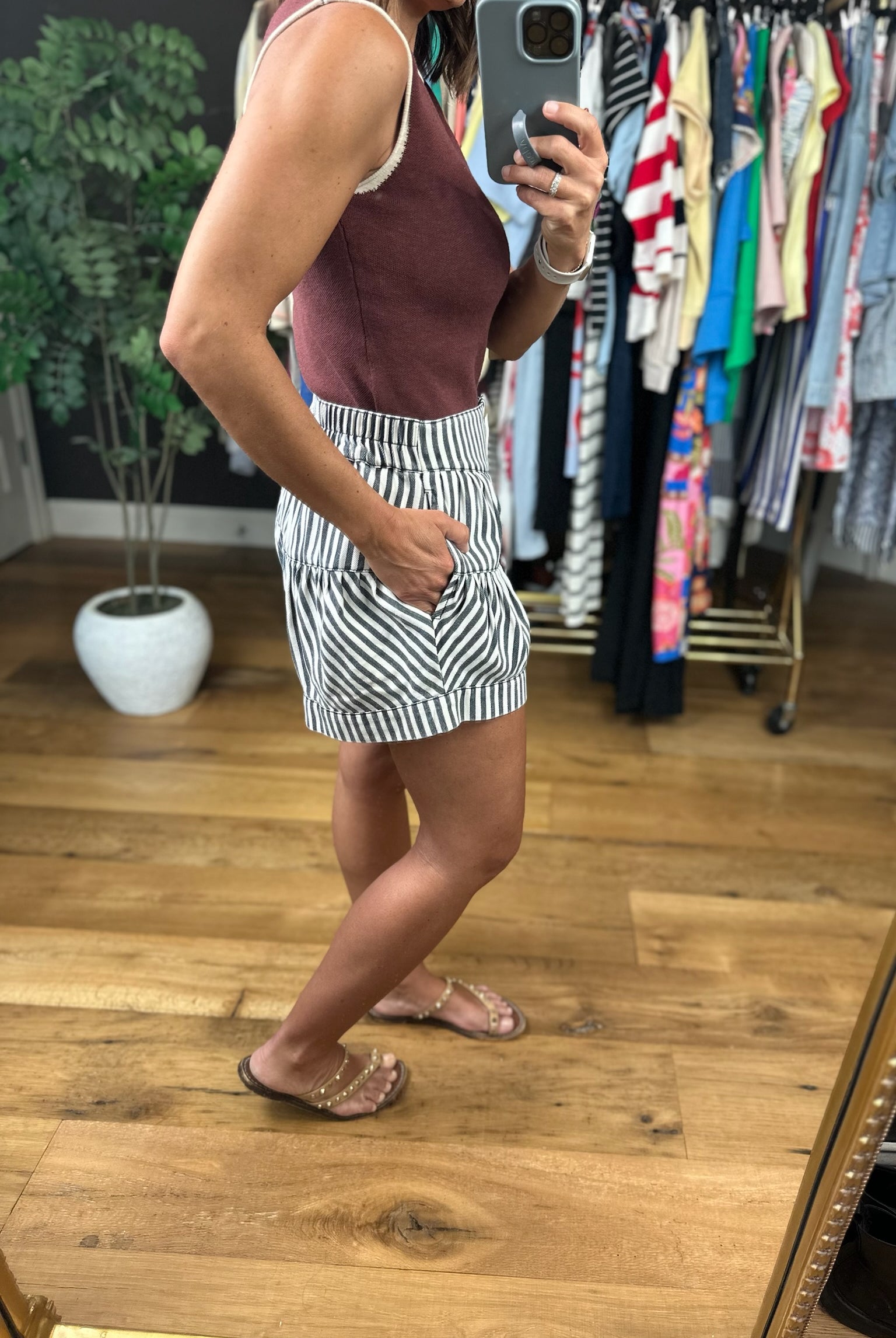Out Of Town Striped Shorts-Shorts-ee:some-Anna Kaytes Boutique, Women's Fashion Boutique in Grinnell, Iowa