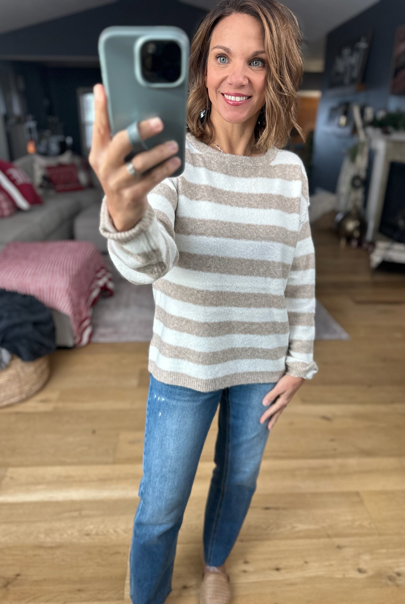 Moving Forward Striped Knit Top-Sweaters-Staccato-Anna Kaytes Boutique, Women's Fashion Boutique in Grinnell, Iowa