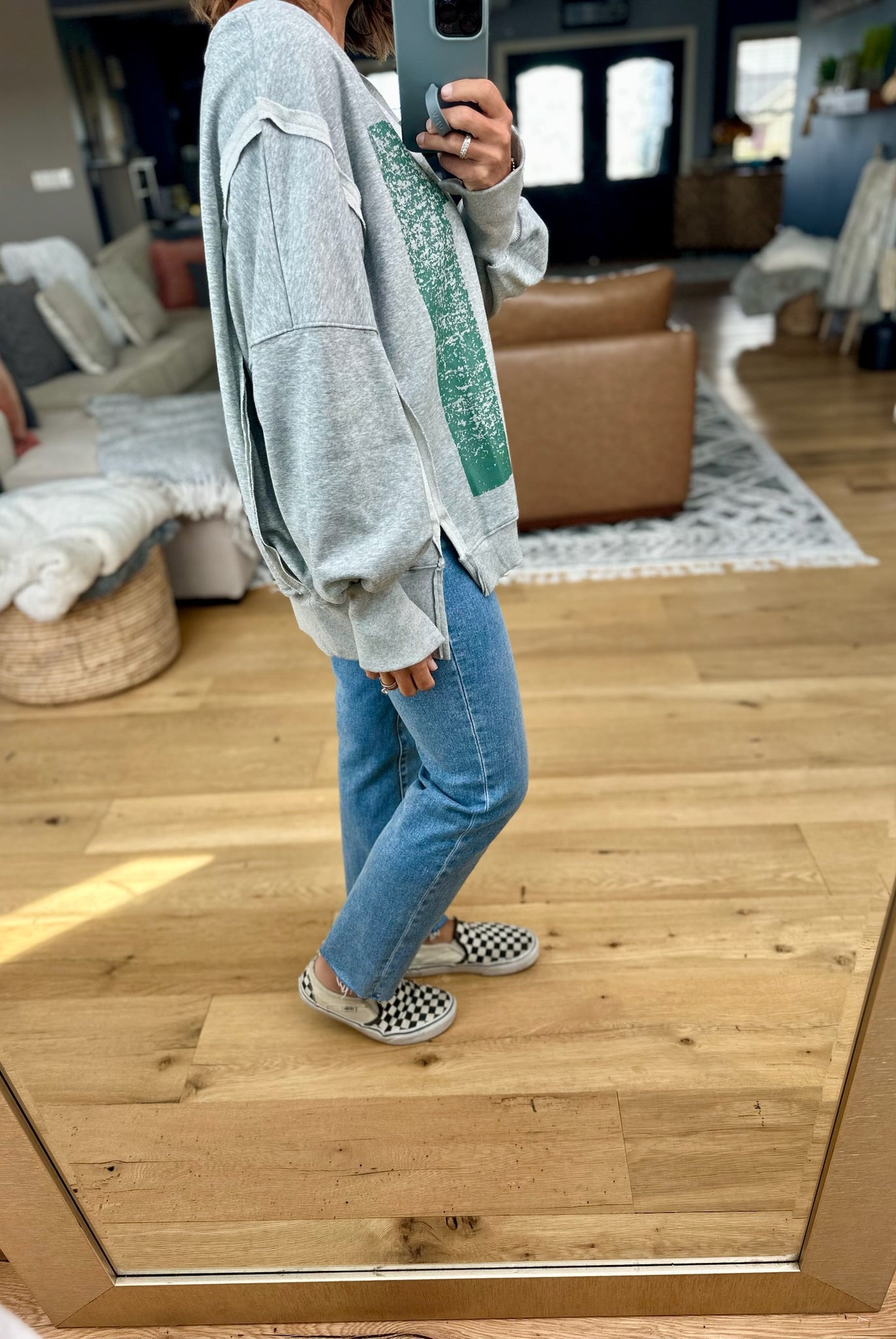 Varsity Crew Sweatshirt-Eesome-Anna Kaytes Boutique, Women's Fashion Boutique in Grinnell, Iowa