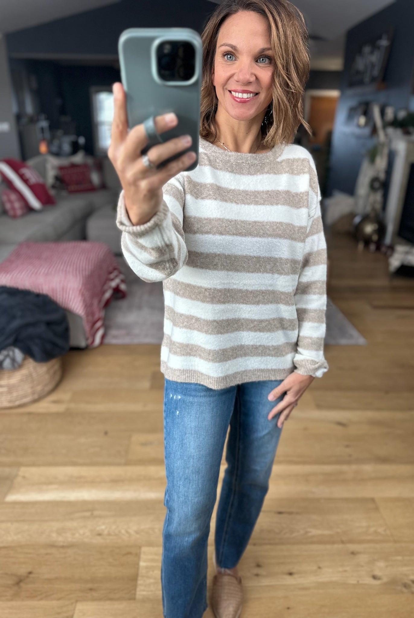 Moving Forward Striped Knit Top-Sweaters-Staccato-Anna Kaytes Boutique, Women's Fashion Boutique in Grinnell, Iowa