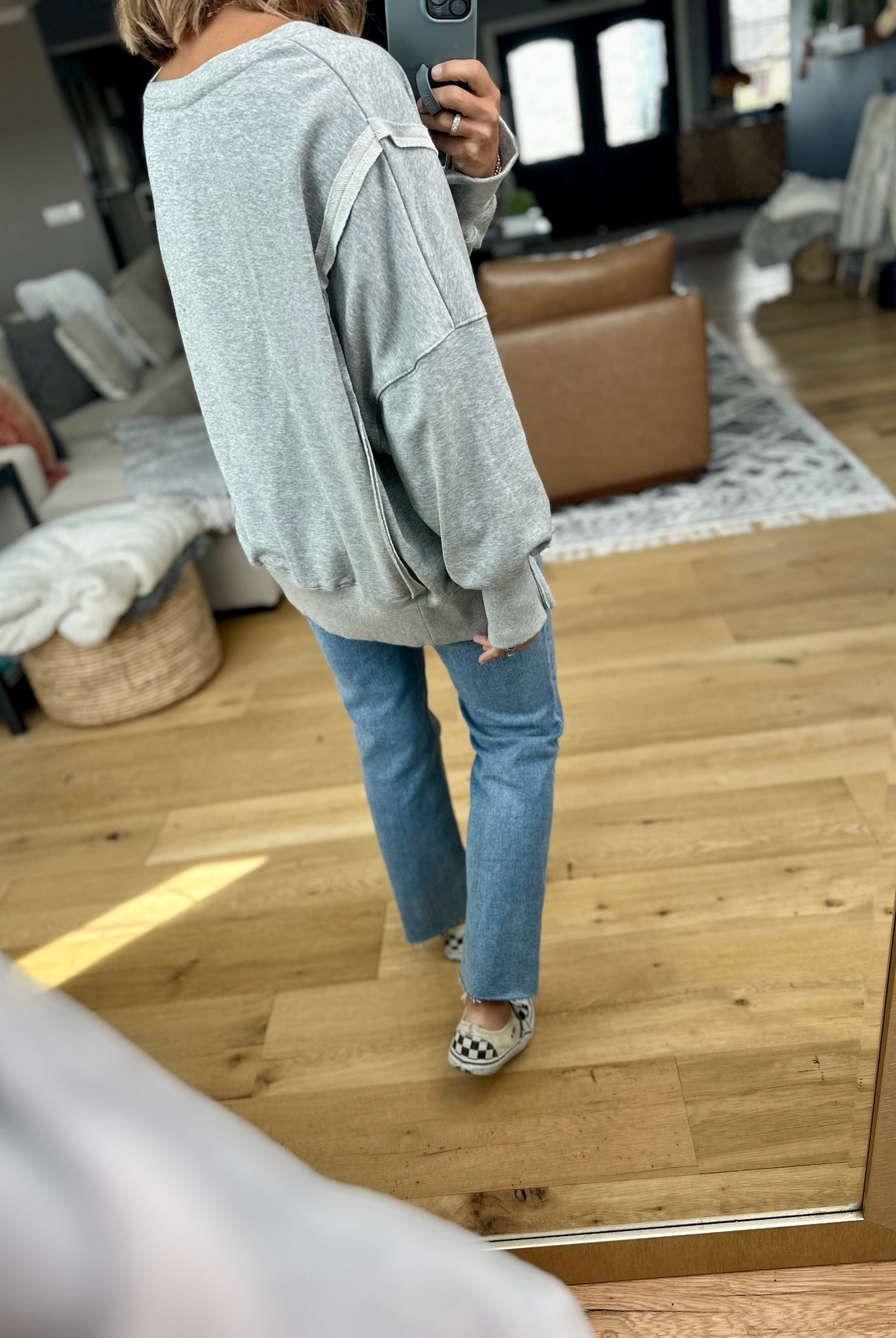 Varsity Crew Sweatshirt-Eesome-Anna Kaytes Boutique, Women's Fashion Boutique in Grinnell, Iowa