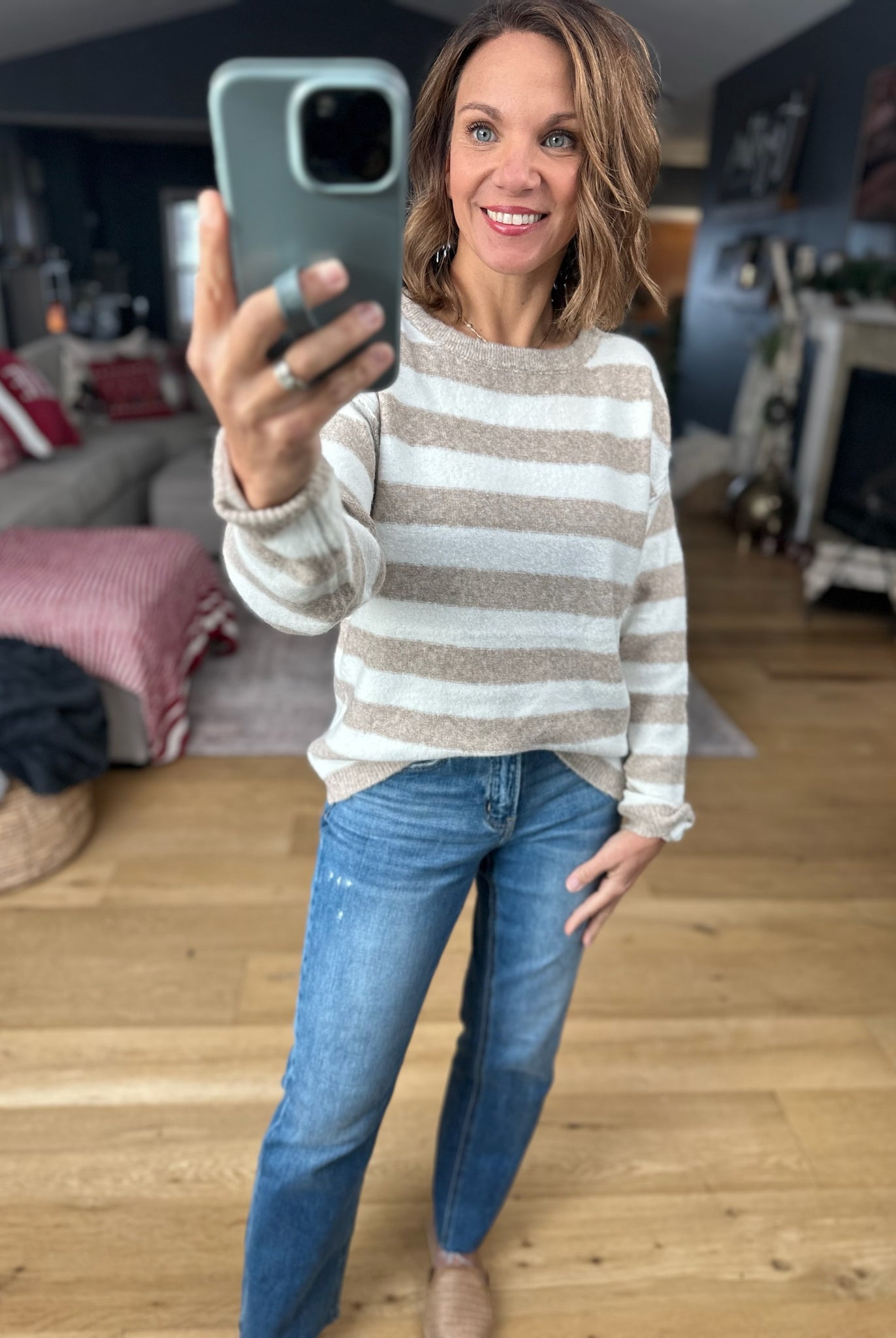 Moving Forward Striped Knit Top-Sweaters-Staccato-Anna Kaytes Boutique, Women's Fashion Boutique in Grinnell, Iowa