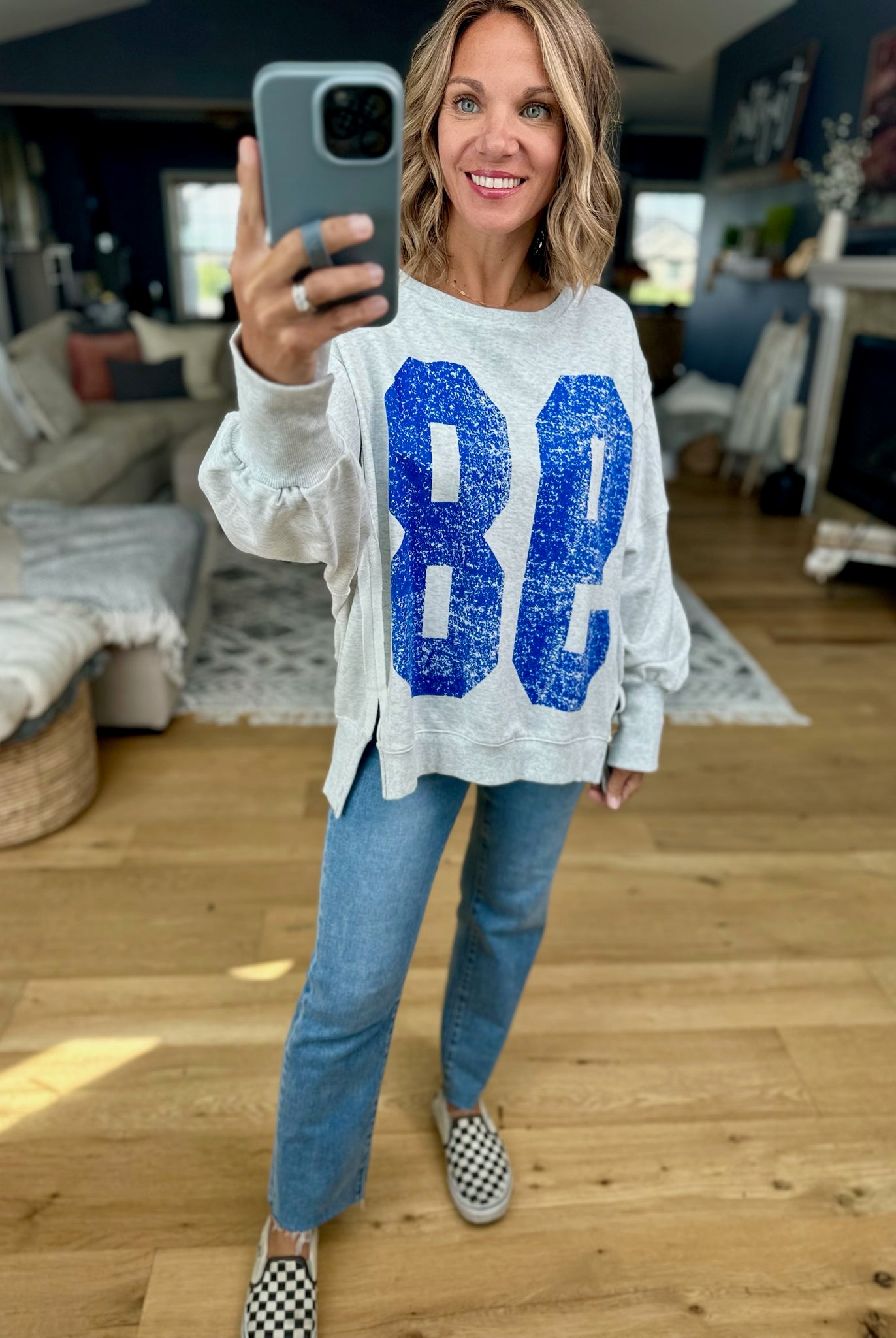 Varsity Crew Sweatshirt-Eesome-Anna Kaytes Boutique, Women's Fashion Boutique in Grinnell, Iowa