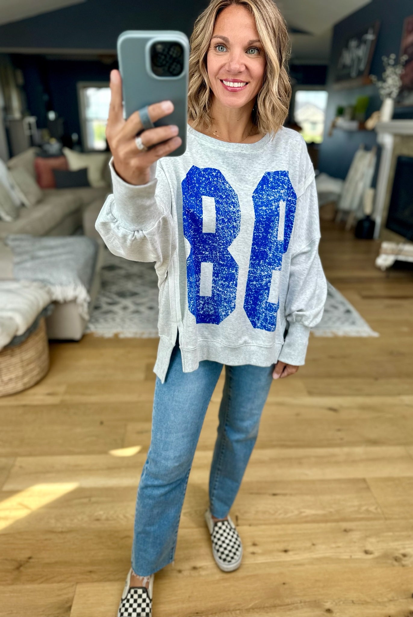 Varsity Crew Sweatshirt-Eesome-Anna Kaytes Boutique, Women's Fashion Boutique in Grinnell, Iowa