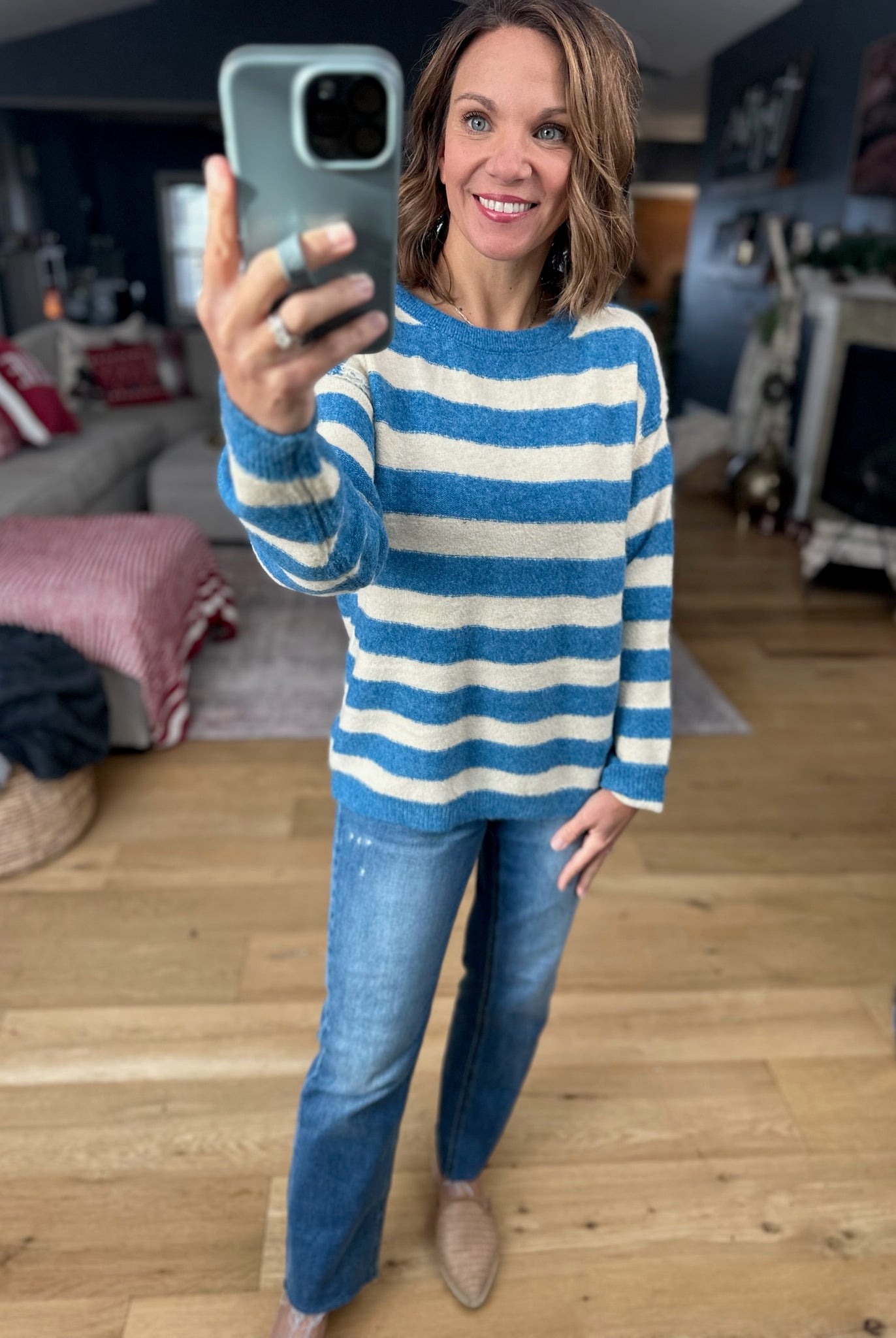 Moving Forward Striped Knit Top-Sweaters-Staccato-Anna Kaytes Boutique, Women's Fashion Boutique in Grinnell, Iowa