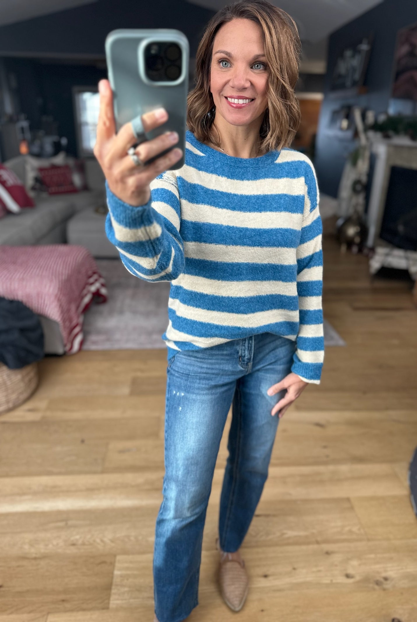 Moving Forward Striped Knit Top-Sweaters-Staccato-Anna Kaytes Boutique, Women's Fashion Boutique in Grinnell, Iowa