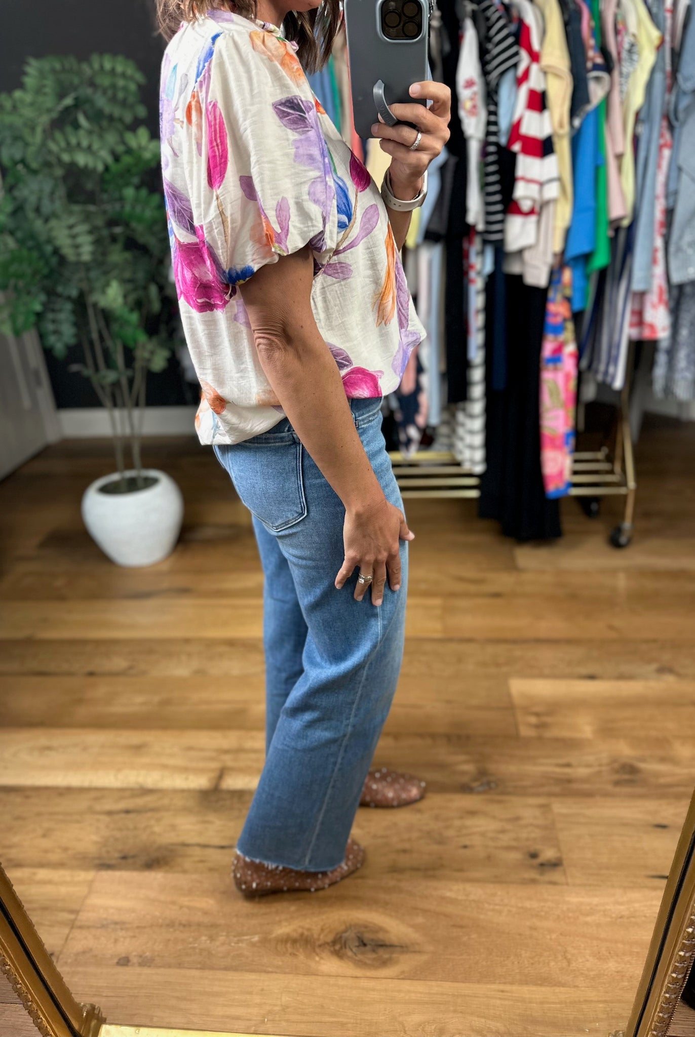Grow In Love Floral Top-Short Sleeves-Umgee-Anna Kaytes Boutique, Women's Fashion Boutique in Grinnell, Iowa