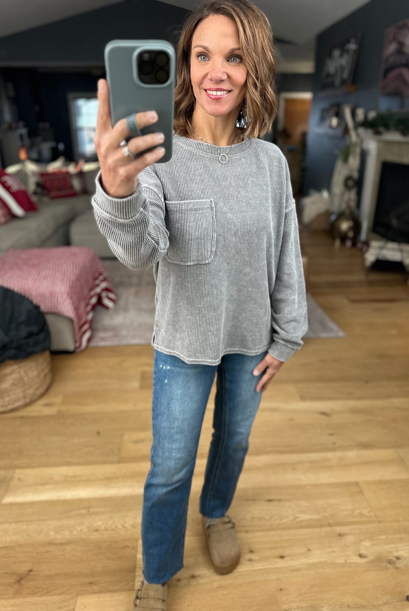 Make It Through Ribbed Long Sleeve Top-Long Sleeves-Blu Pepper-Anna Kaytes Boutique, Women's Fashion Boutique in Grinnell, Iowa