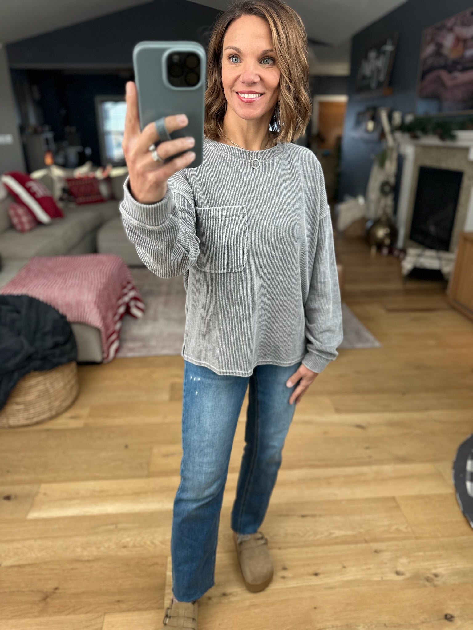 Make It Through Ribbed Long Sleeve Top-Long Sleeves-Blu Pepper-Anna Kaytes Boutique, Women's Fashion Boutique in Grinnell, Iowa