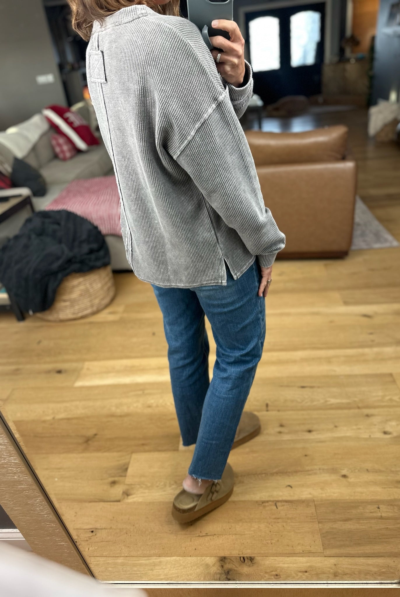 Make It Through Ribbed Long Sleeve Top-Long Sleeves-Blu Pepper-Anna Kaytes Boutique, Women's Fashion Boutique in Grinnell, Iowa