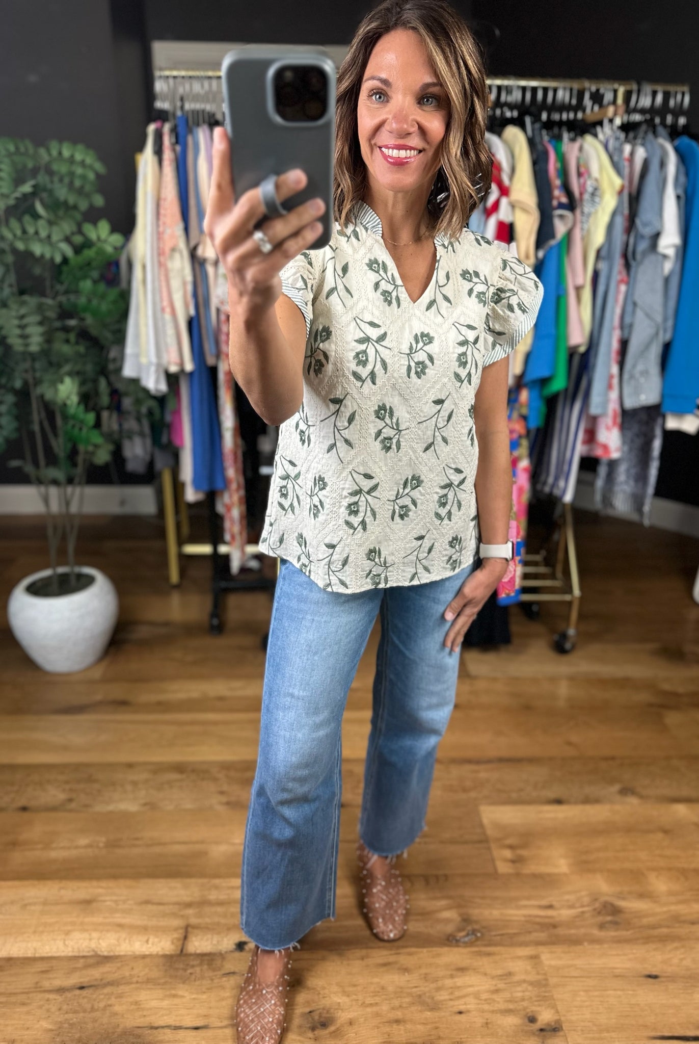 Made For Love Flutter Sleeve Top-Short Sleeves-She & Sky-Anna Kaytes Boutique, Women's Fashion Boutique in Grinnell, Iowa