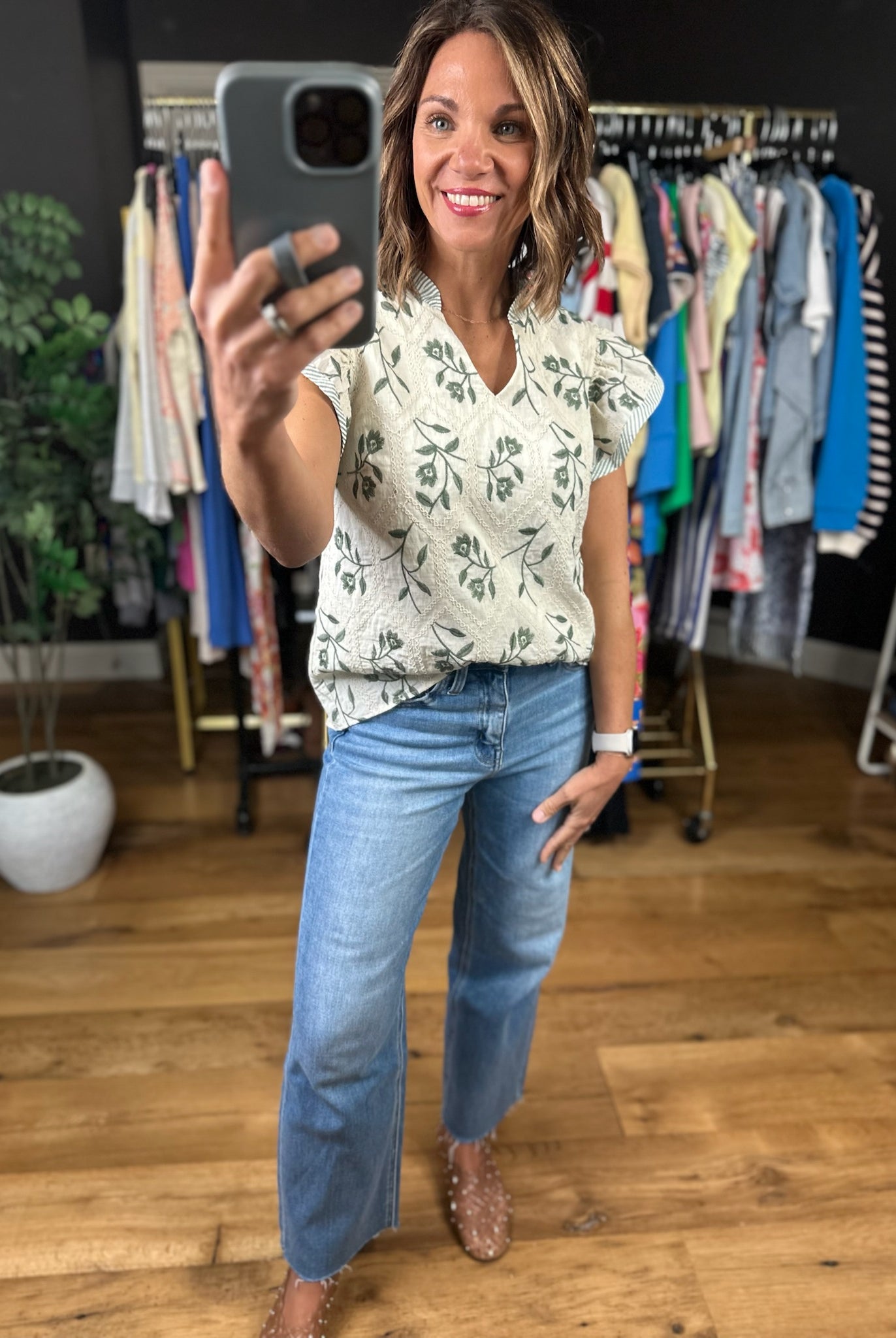 Made For Love Flutter Sleeve Top-Short Sleeves-She & Sky-Anna Kaytes Boutique, Women's Fashion Boutique in Grinnell, Iowa