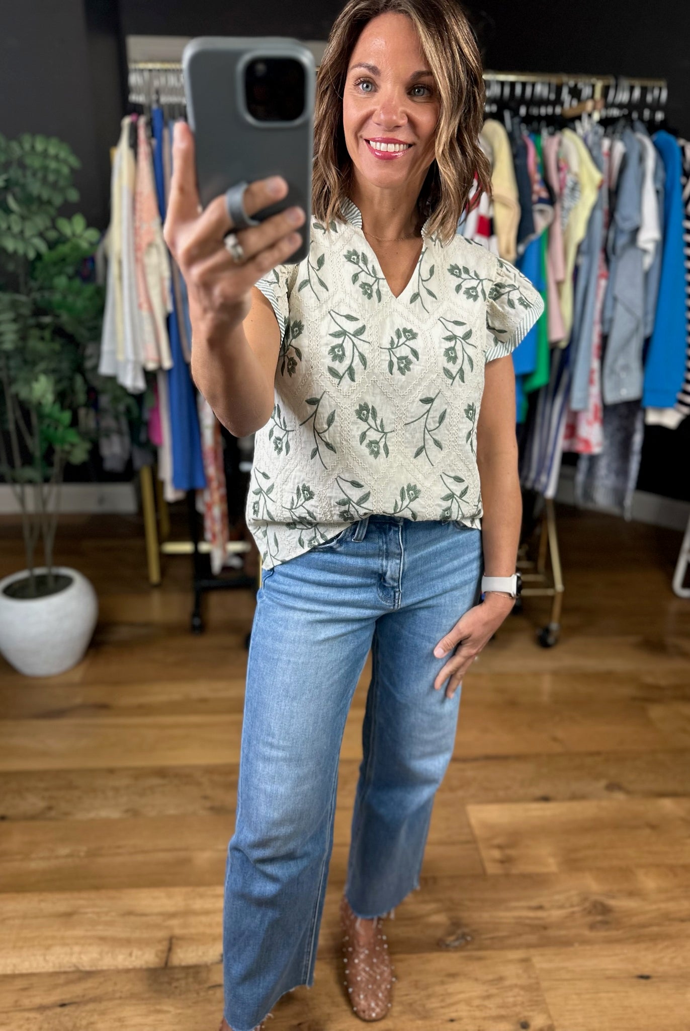 Made For Love Flutter Sleeve Top-Short Sleeves-She & Sky-Anna Kaytes Boutique, Women's Fashion Boutique in Grinnell, Iowa