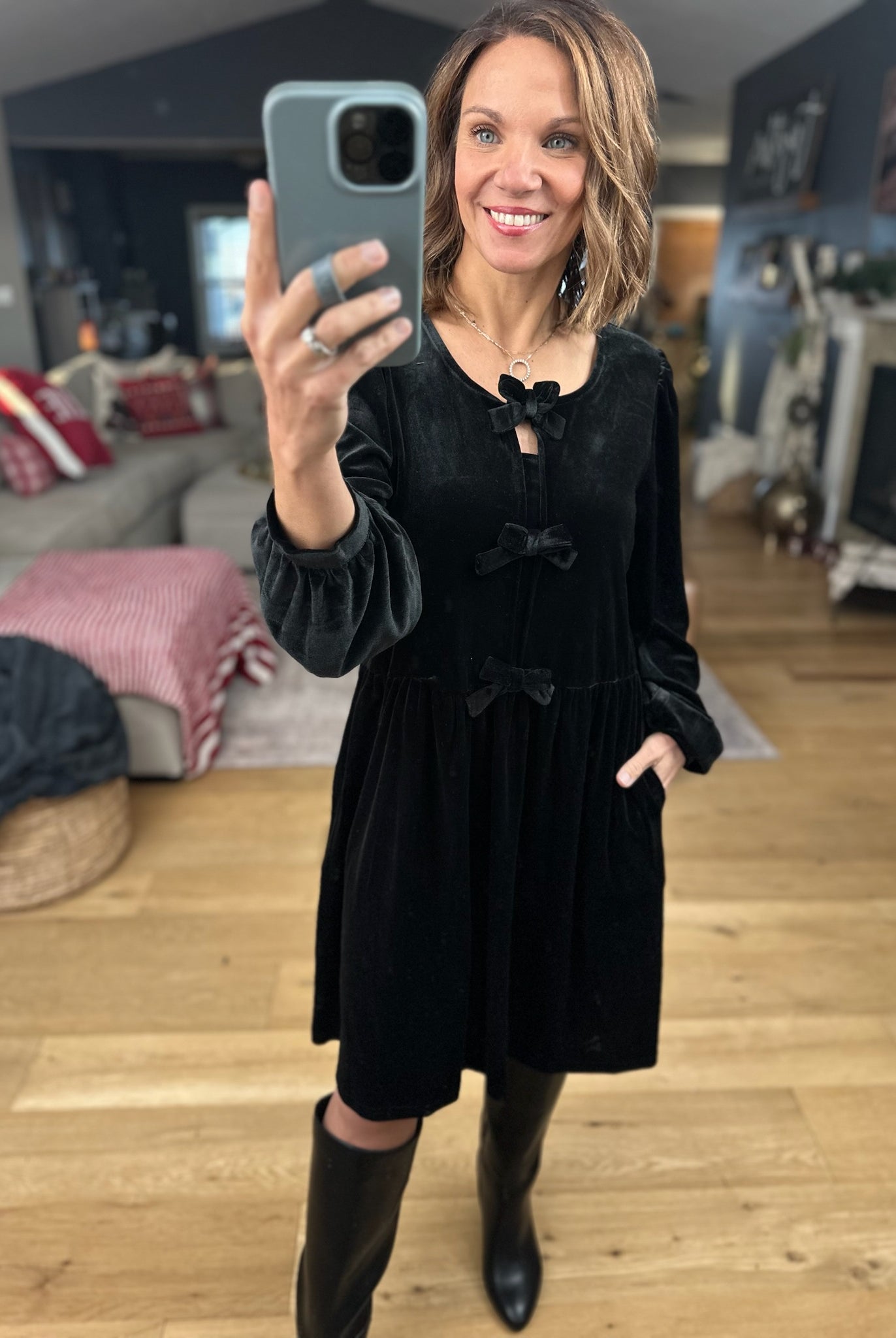 Stay For The Season Velvet Dress-Vine & Love-Anna Kaytes Boutique, Women's Fashion Boutique in Grinnell, Iowa