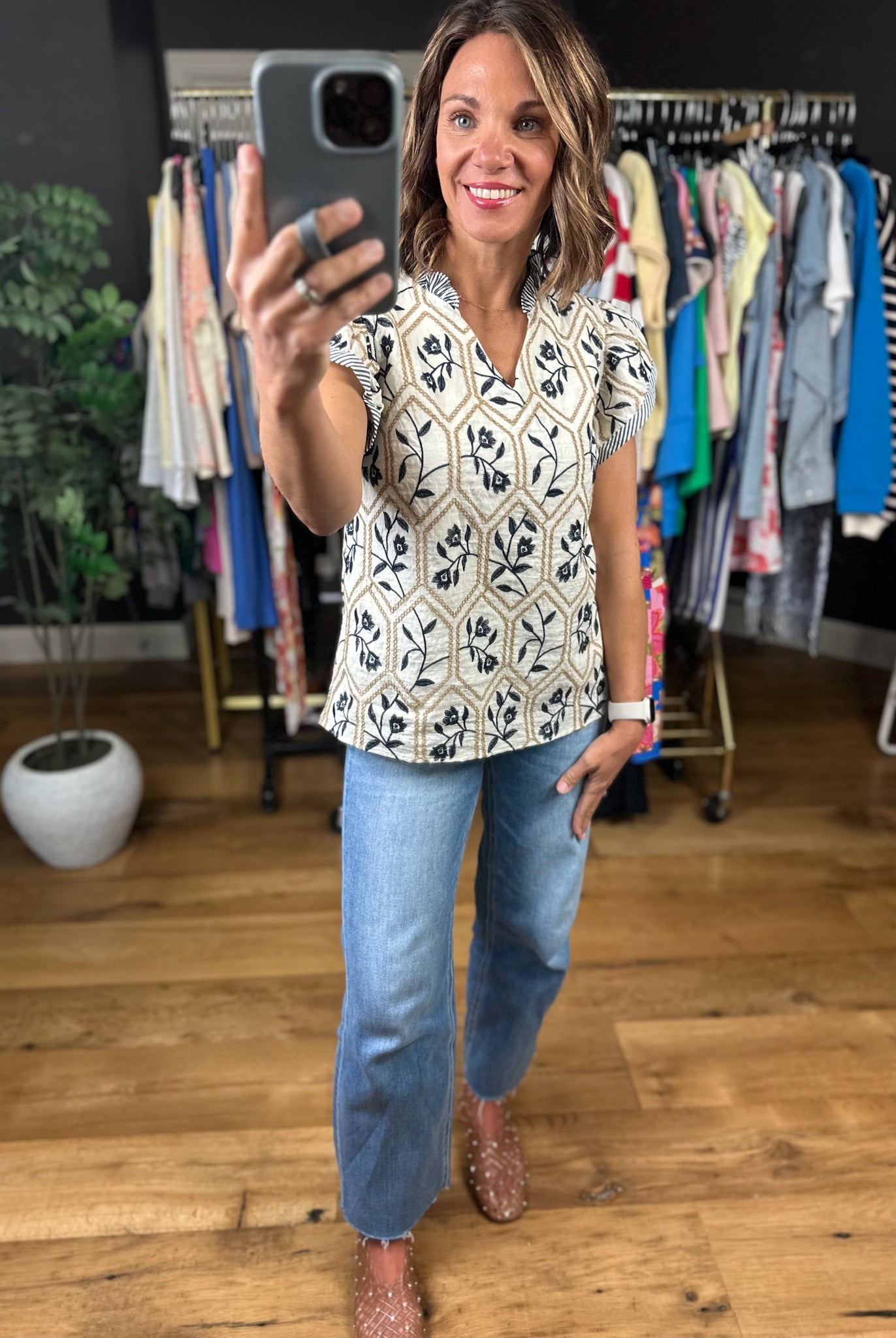 Made For Love Flutter Sleeve Top-Short Sleeves-She & Sky-Anna Kaytes Boutique, Women's Fashion Boutique in Grinnell, Iowa