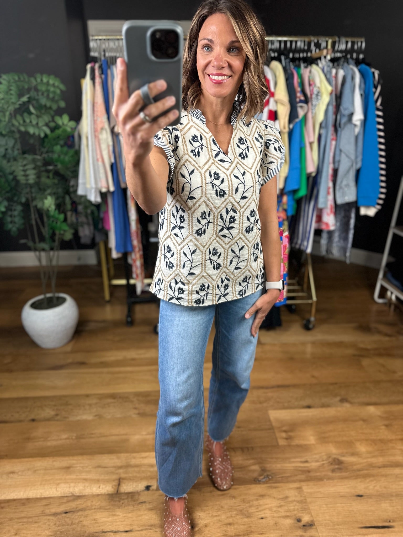 Made For Love Flutter Sleeve Top-Short Sleeves-She & Sky-Anna Kaytes Boutique, Women's Fashion Boutique in Grinnell, Iowa