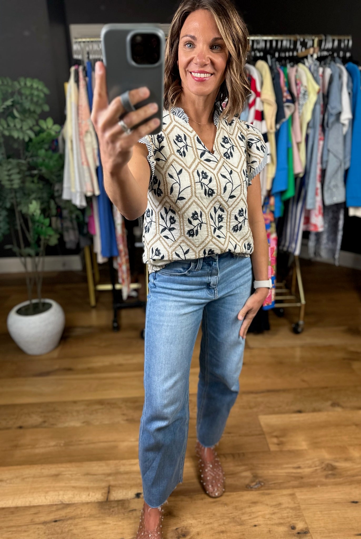 Made For Love Flutter Sleeve Top-Short Sleeves-She & Sky-Anna Kaytes Boutique, Women's Fashion Boutique in Grinnell, Iowa