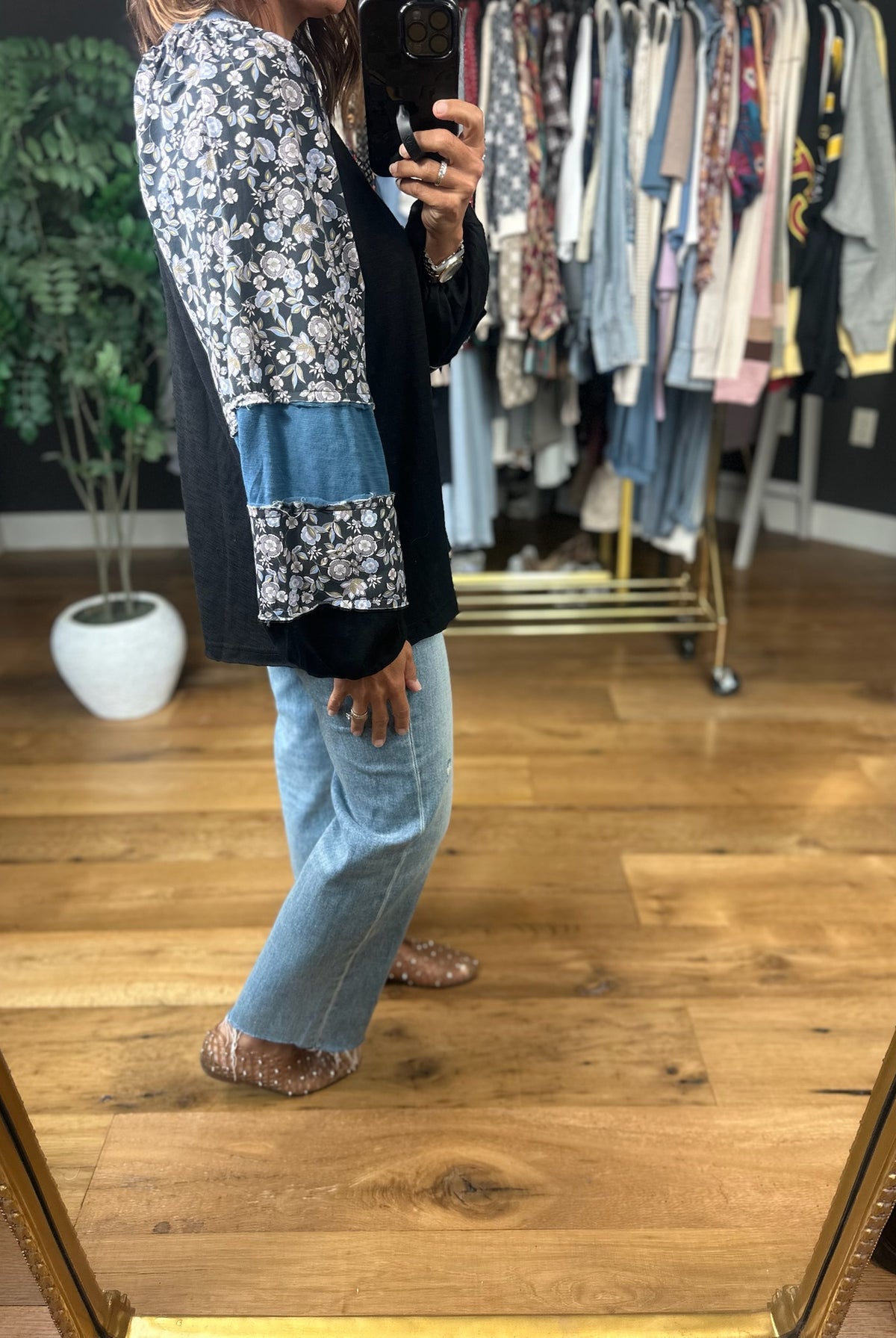 Open Doors Floral-Detail Long Sleeve Top-Long Sleeves-Umgee-Anna Kaytes Boutique, Women's Fashion Boutique in Grinnell, Iowa