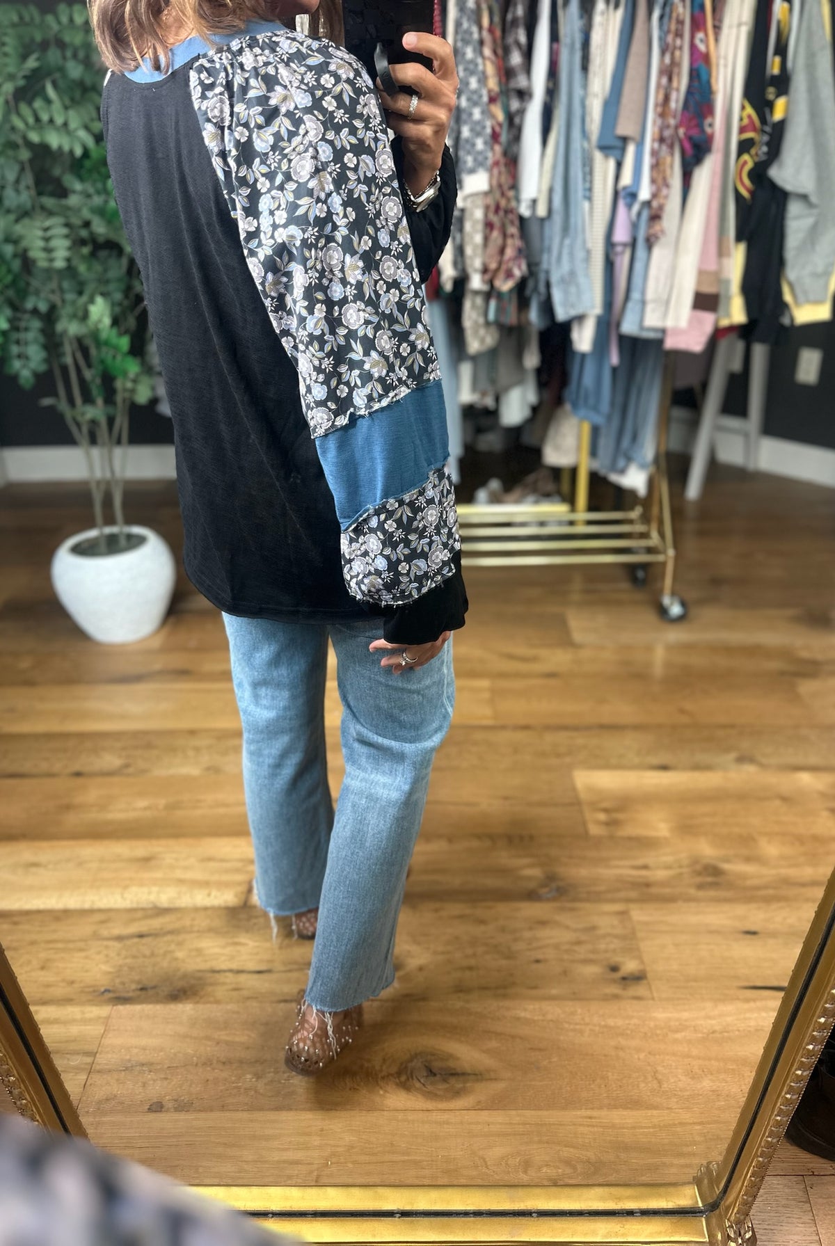 Open Doors Floral-Detail Long Sleeve Top-Long Sleeves-Umgee-Anna Kaytes Boutique, Women's Fashion Boutique in Grinnell, Iowa