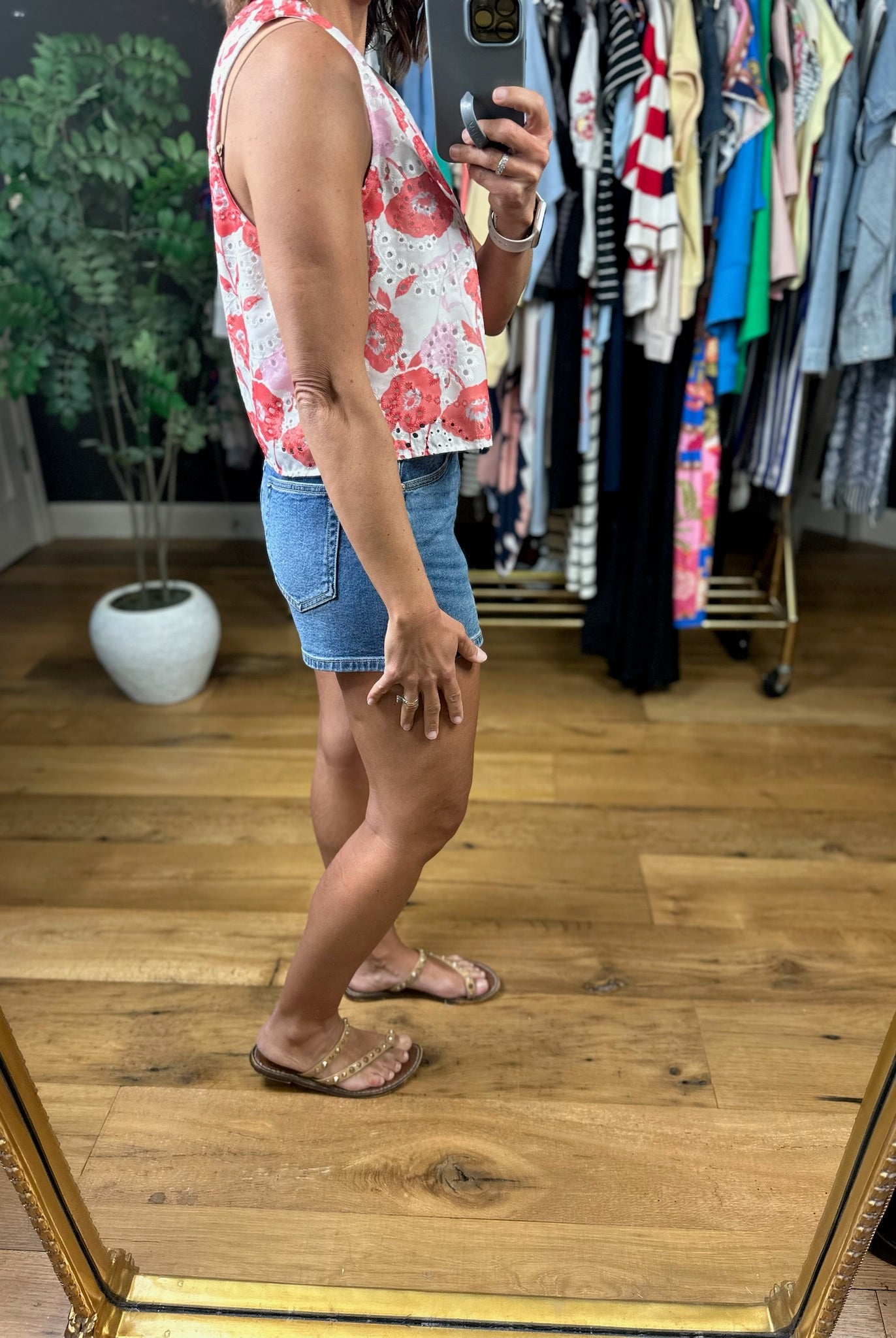 See It My Way Eyelet Floral Top-Sleeveless-Entro-Anna Kaytes Boutique, Women's Fashion Boutique in Grinnell, Iowa