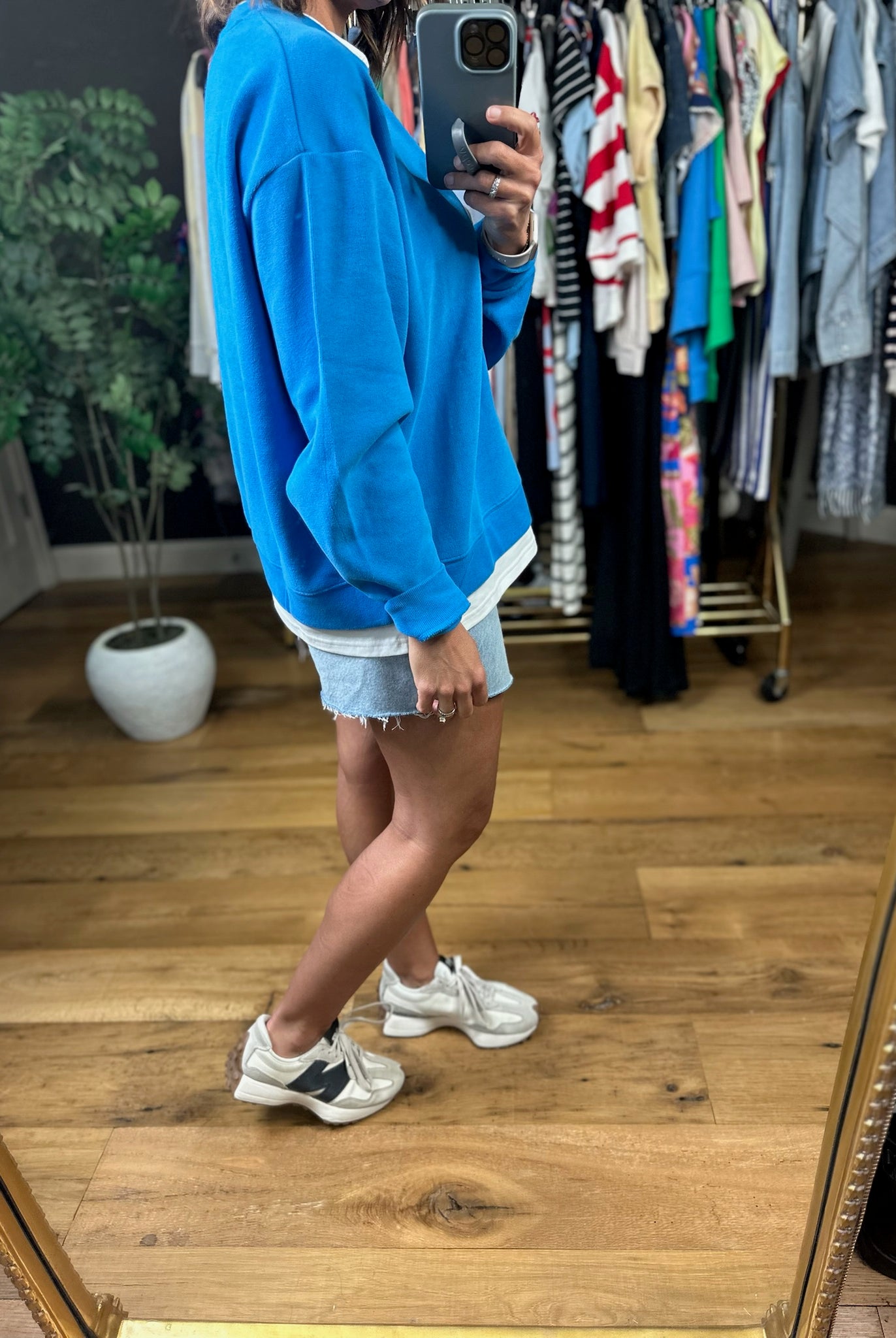 Be Right Back Faux-Layered Crewneck Sweatshirt-Sweaters-By Together-Anna Kaytes Boutique, Women's Fashion Boutique in Grinnell, Iowa