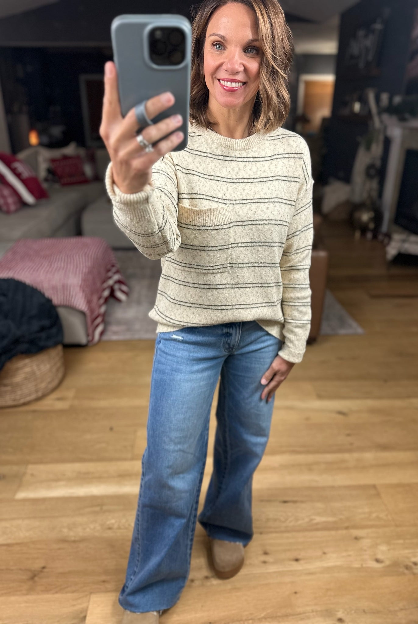 Through The Seasons Striped Knit Top-55725-Staccato-Anna Kaytes Boutique, Women's Fashion Boutique in Grinnell, Iowa