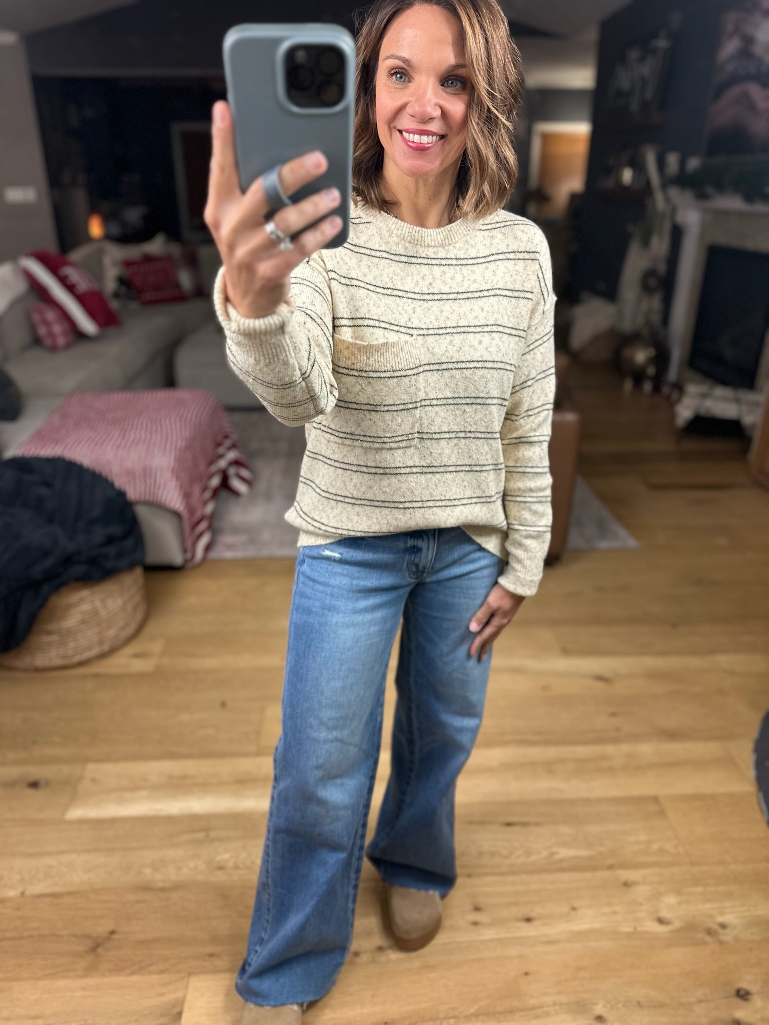 Through The Seasons Striped Knit Top-55725-Staccato-Anna Kaytes Boutique, Women's Fashion Boutique in Grinnell, Iowa