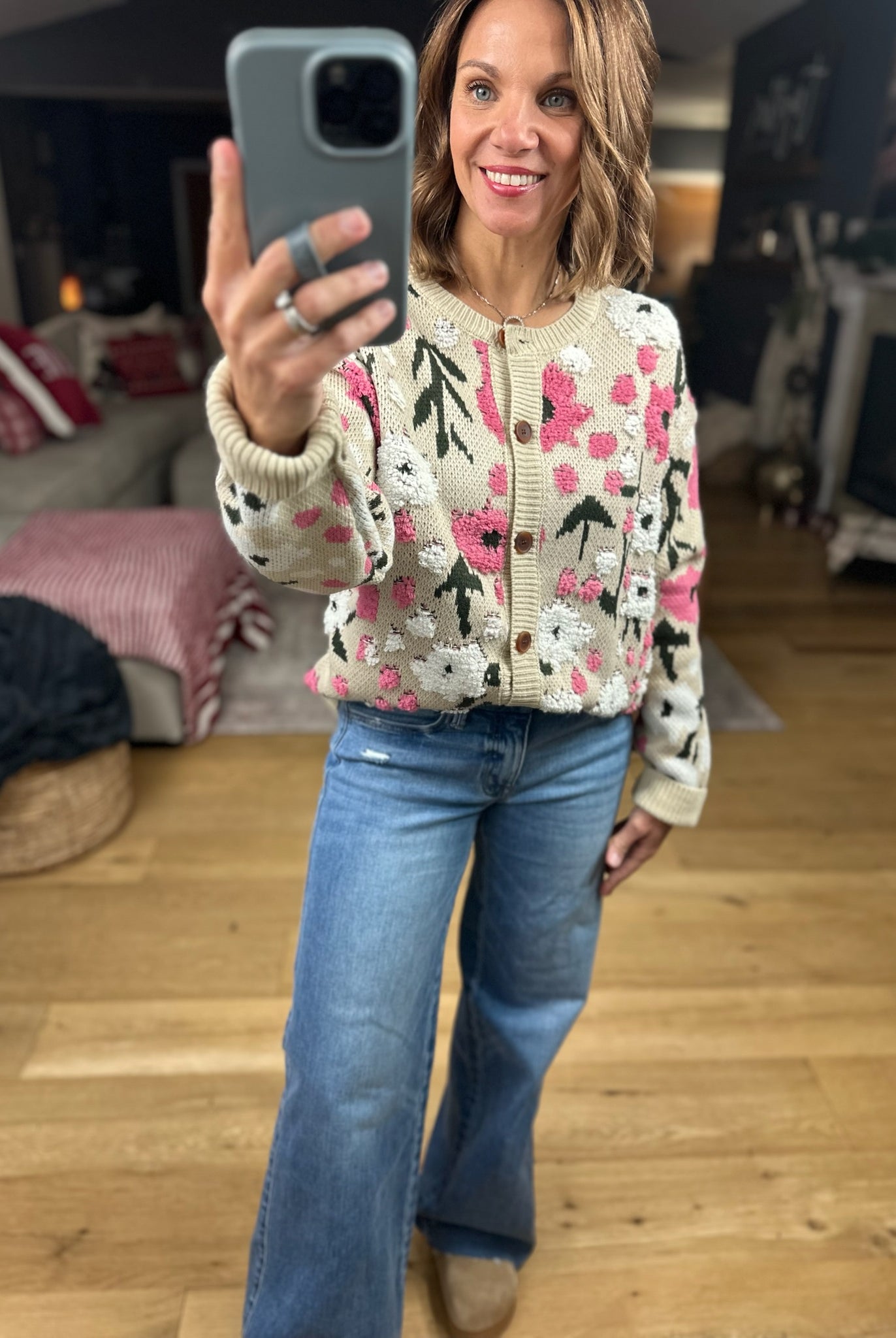 Sweetest Meadow Button Cardigan-Sweaters-Anniewear-Anna Kaytes Boutique, Women's Fashion Boutique in Grinnell, Iowa