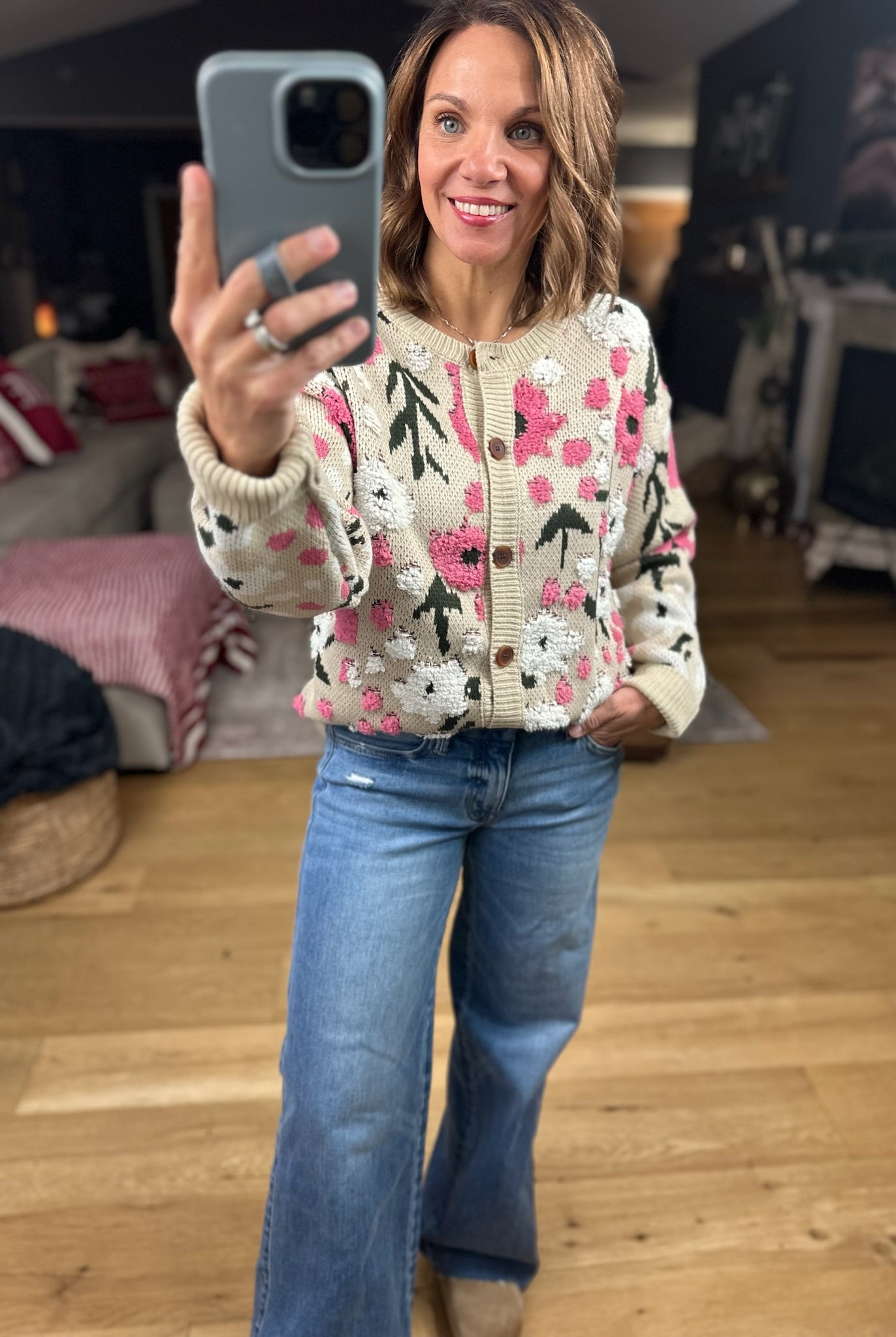 Sweetest Meadow Button Cardigan-Sweaters-Anniewear-Anna Kaytes Boutique, Women's Fashion Boutique in Grinnell, Iowa