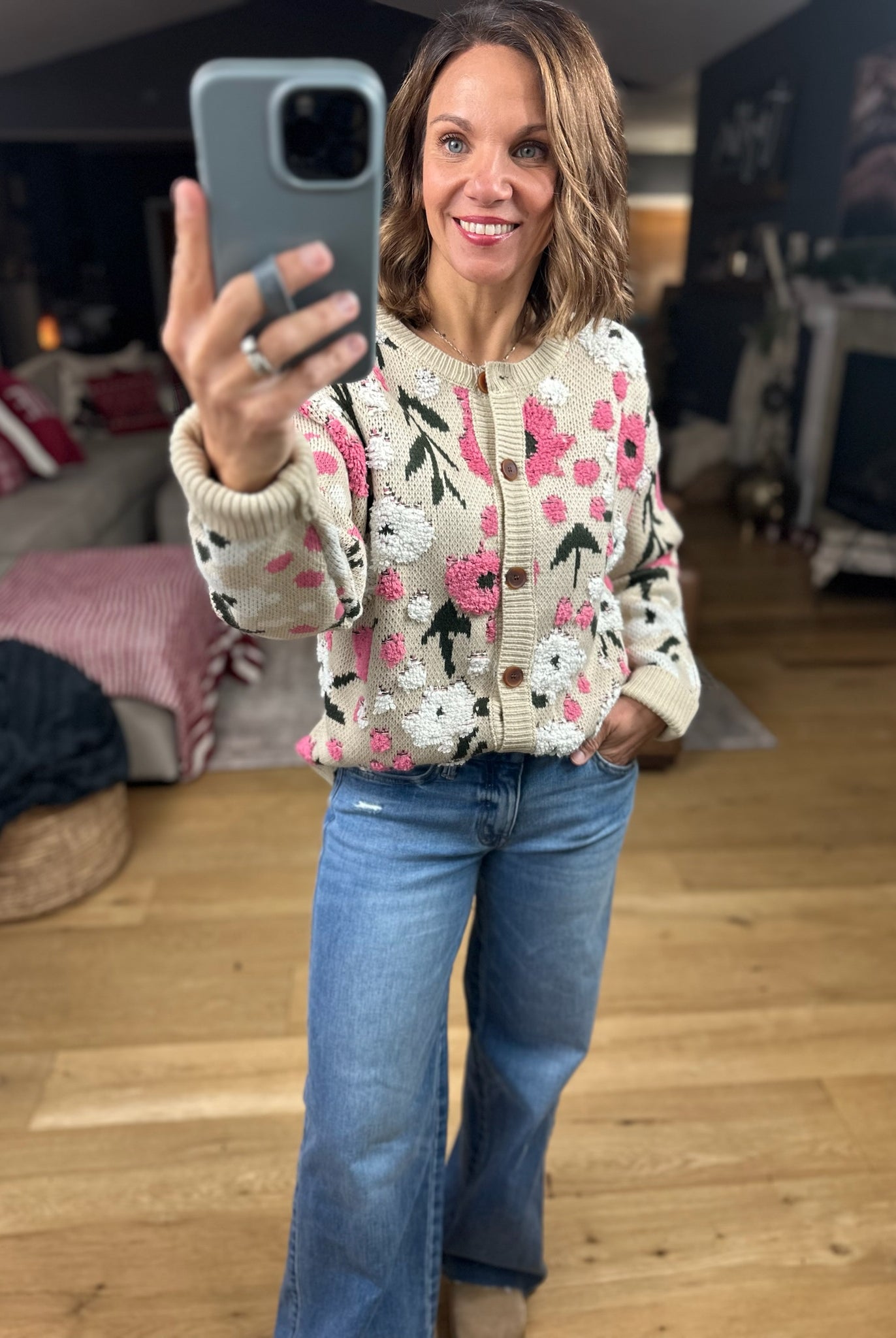 Sweetest Meadow Button Cardigan-Sweaters-Anniewear-Anna Kaytes Boutique, Women's Fashion Boutique in Grinnell, Iowa