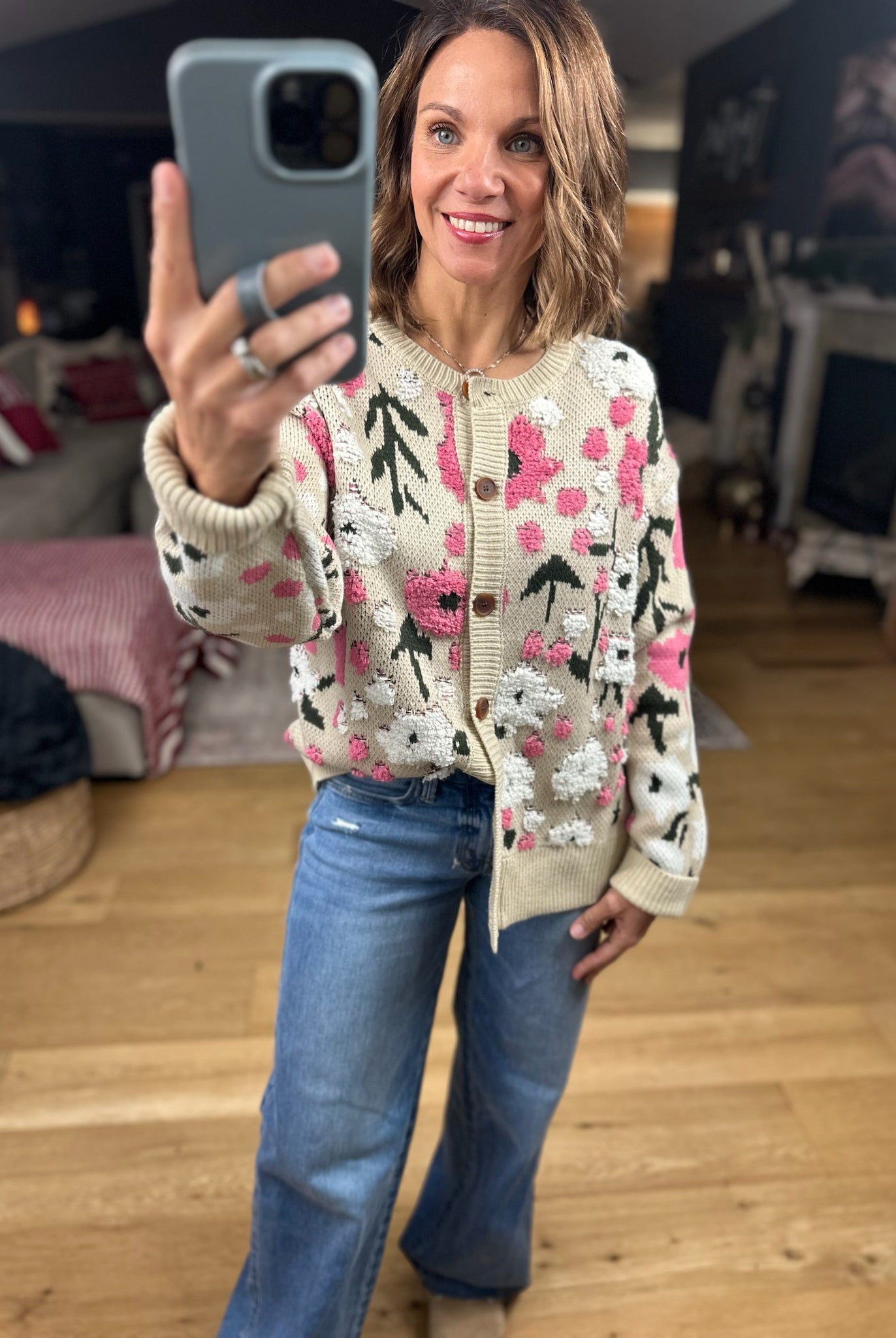 Sweetest Meadow Button Cardigan-Sweaters-Anniewear-Anna Kaytes Boutique, Women's Fashion Boutique in Grinnell, Iowa